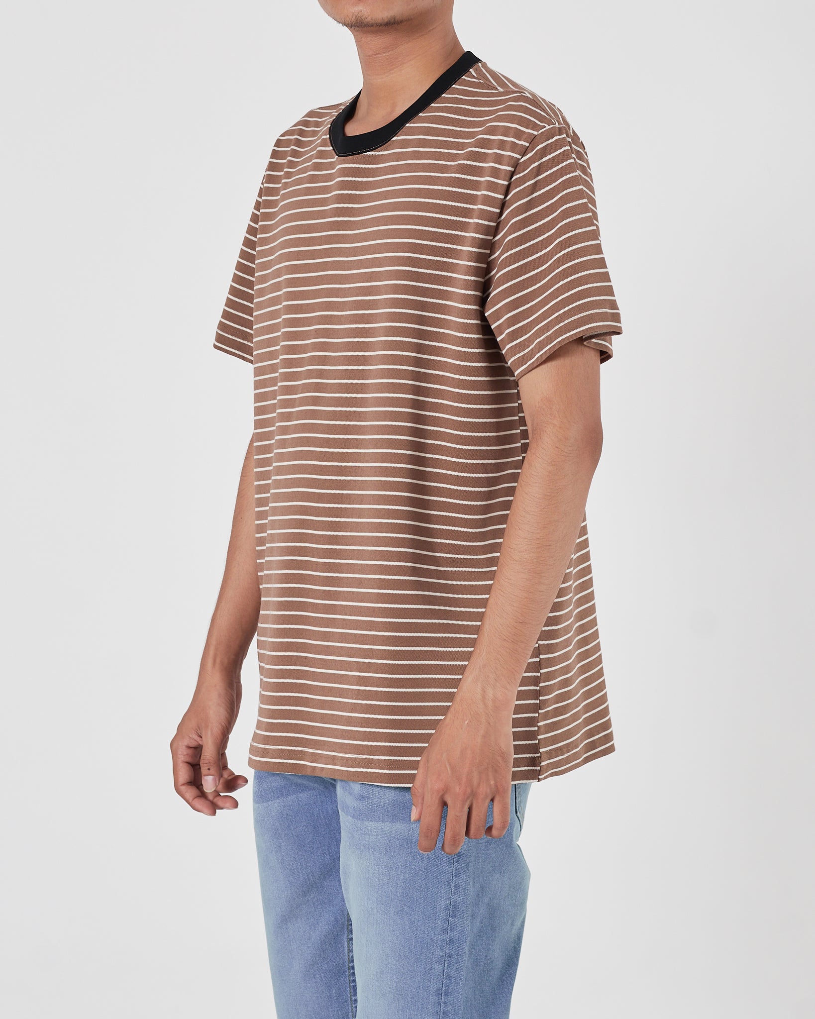 ARM AX Men Sriped Brown T-Shirt 14.90