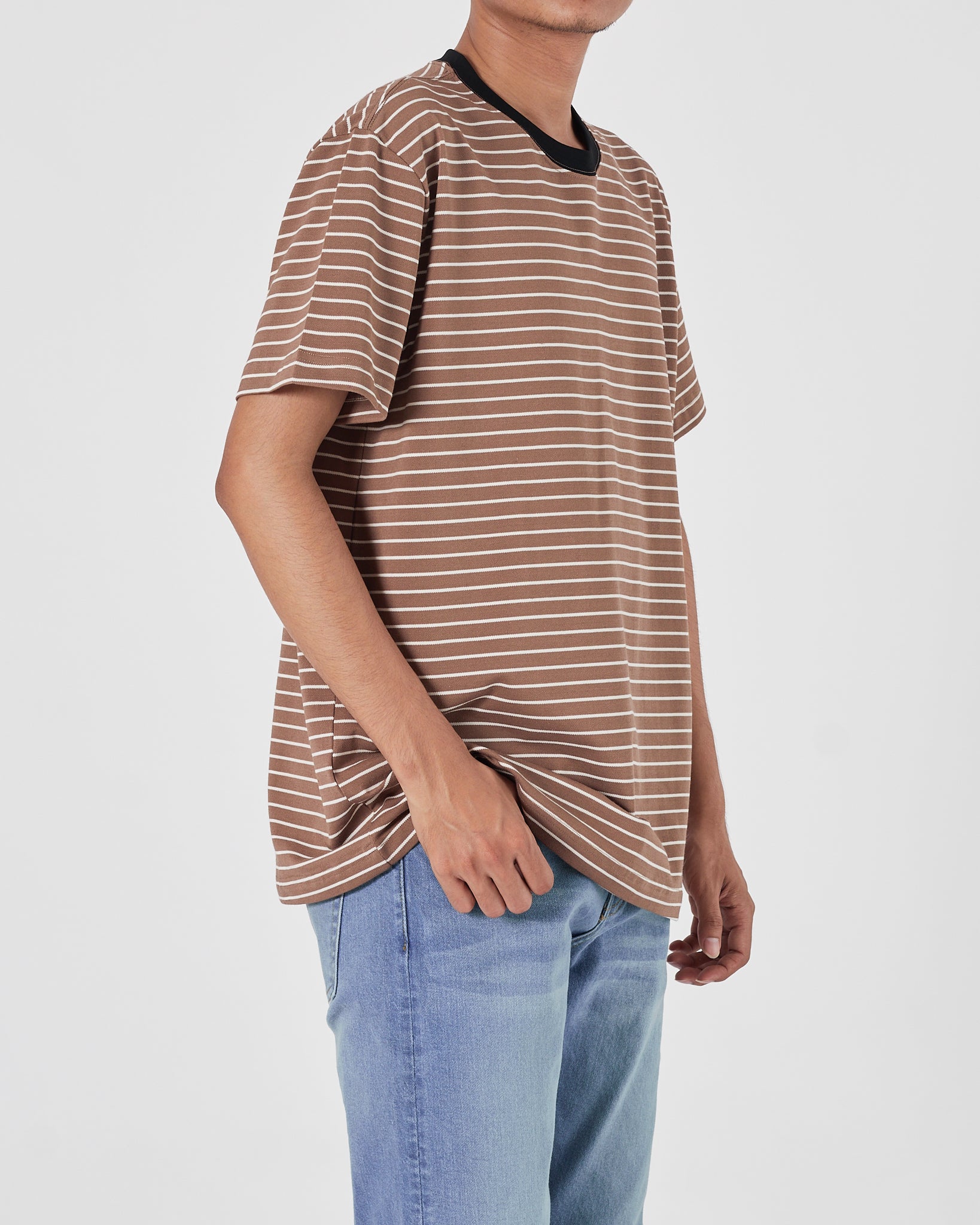 ARM AX Men Sriped Brown T-Shirt 14.90