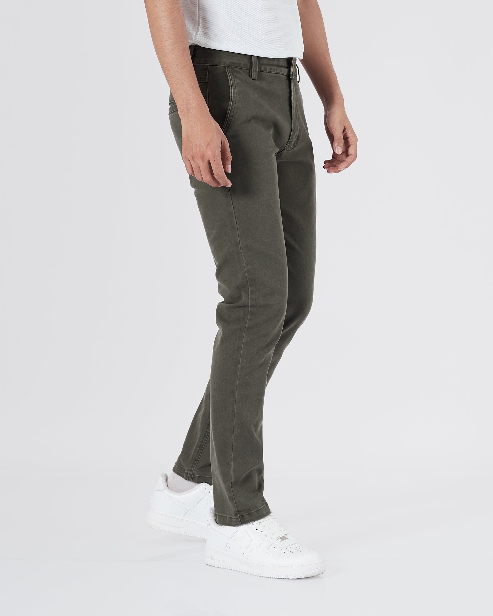 HUG Straight Fit Men Dark Green Khaki Pants 25.90