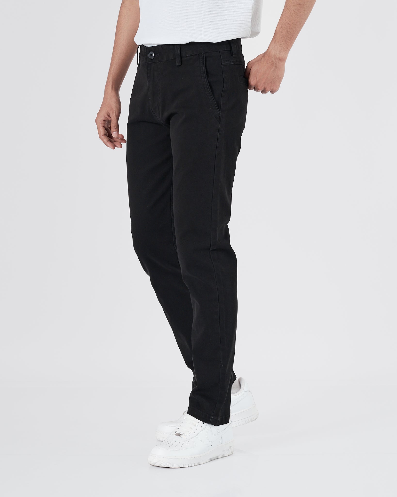 HUG Straight Fit Men Black Khaki Pants 25.90