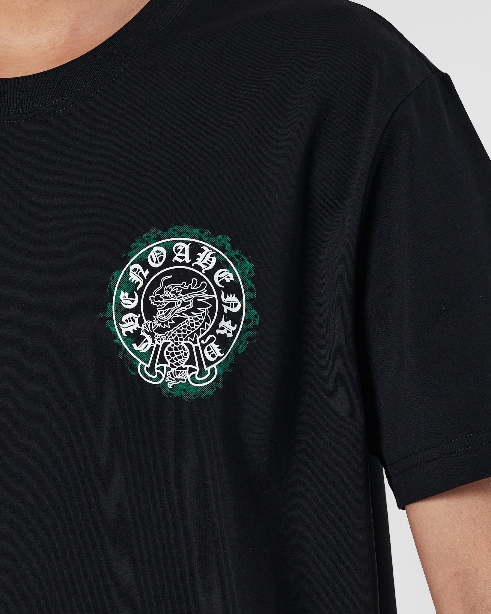 CH Front Back Dragon Printed Men Black T-Shirt 15.90