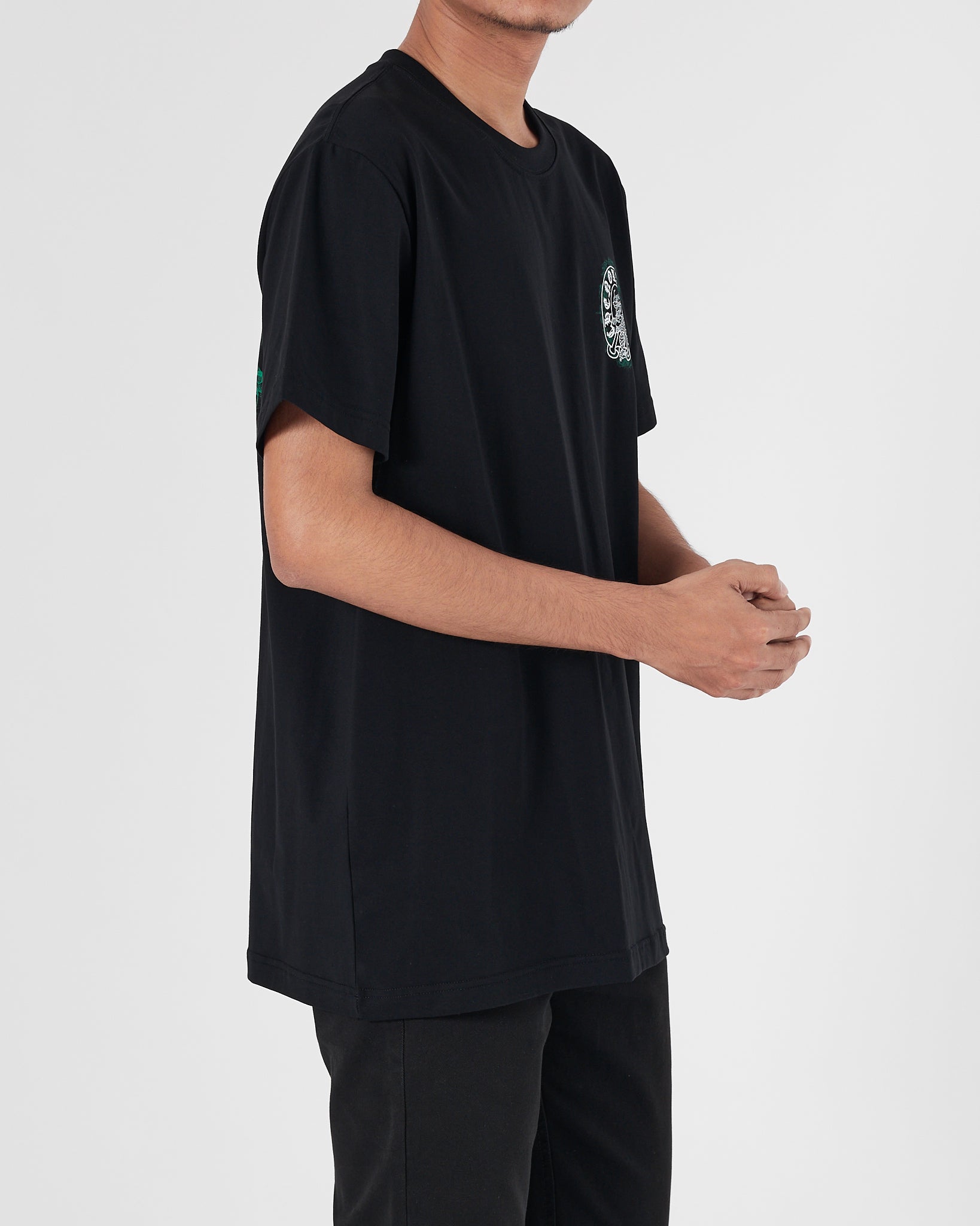 CH Front Back Dragon Printed Men Black T-Shirt 15.90