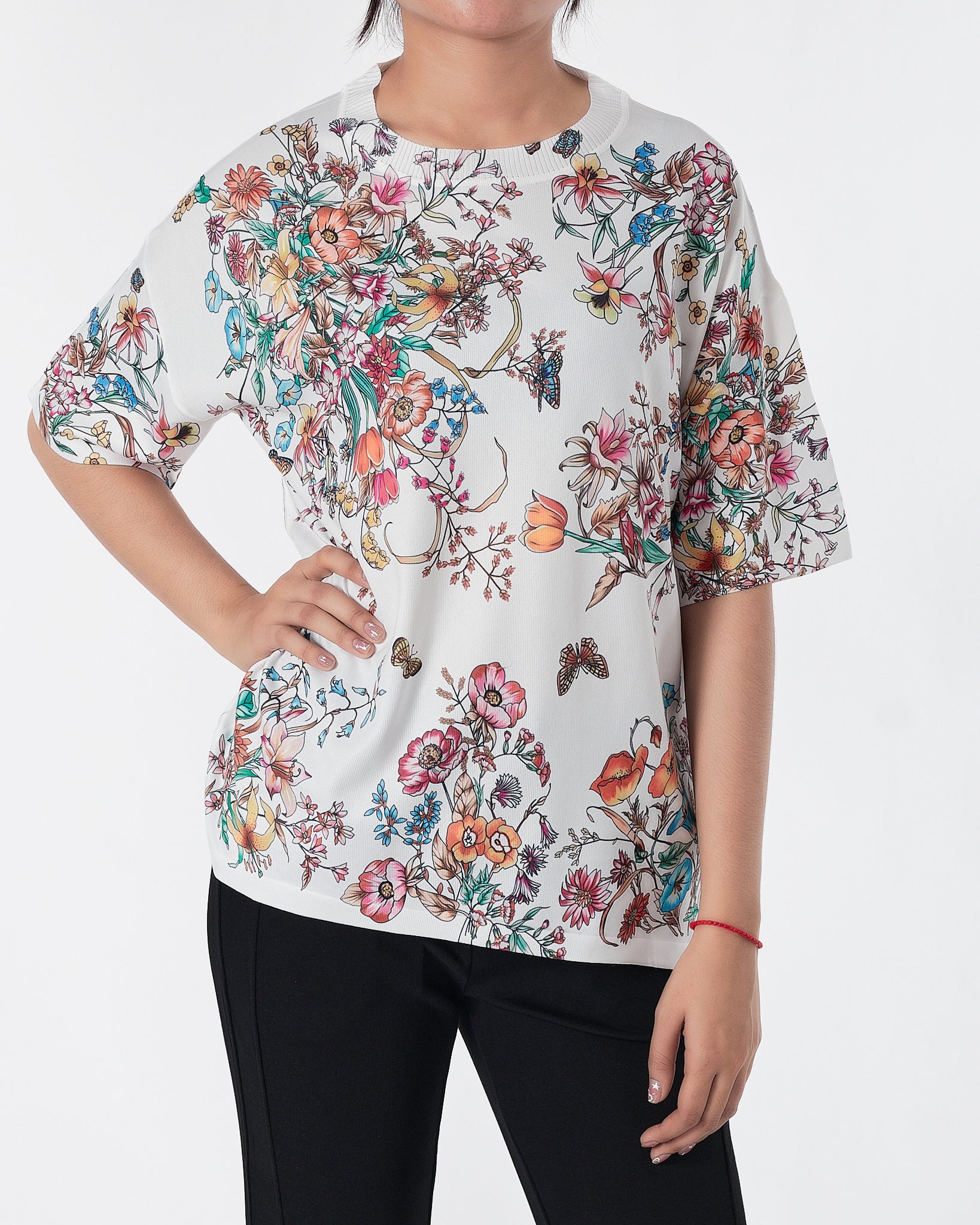 Floral Over Printed Lady Shirt 15.90
