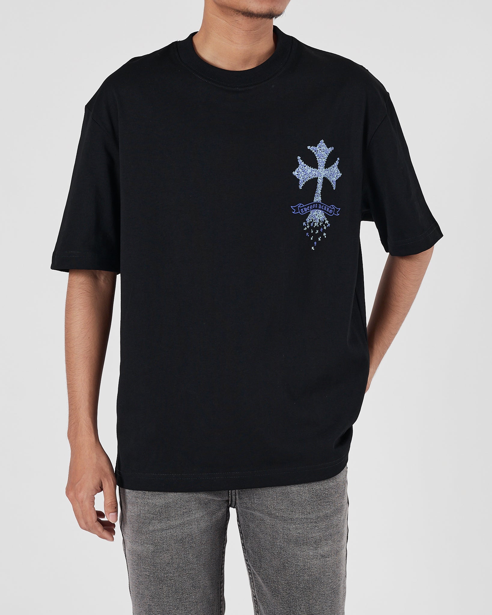 CH Blue Cross Back Logo Men Black T-Shirt 19.90