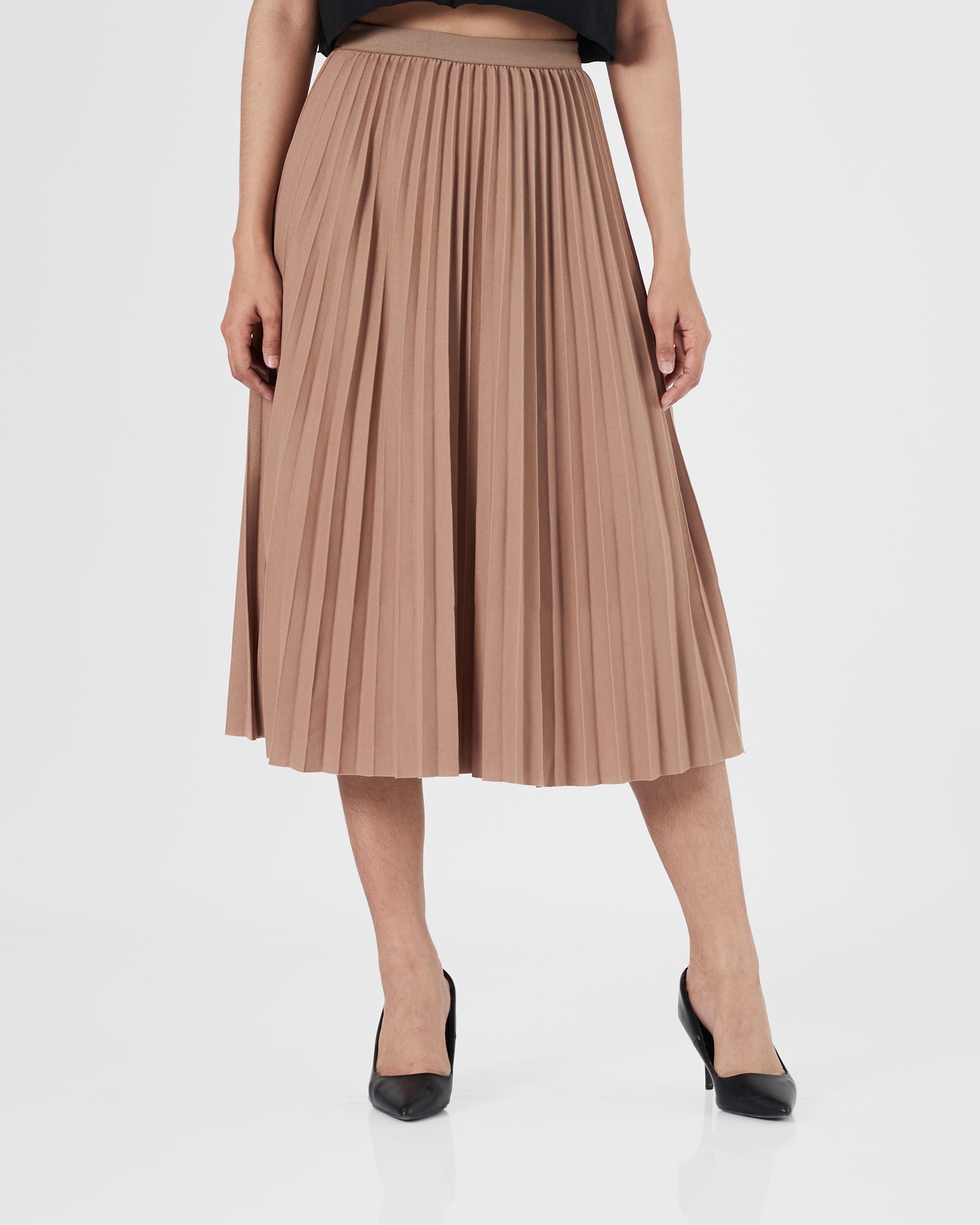 Pleated Lady Brown Skirts 15.90