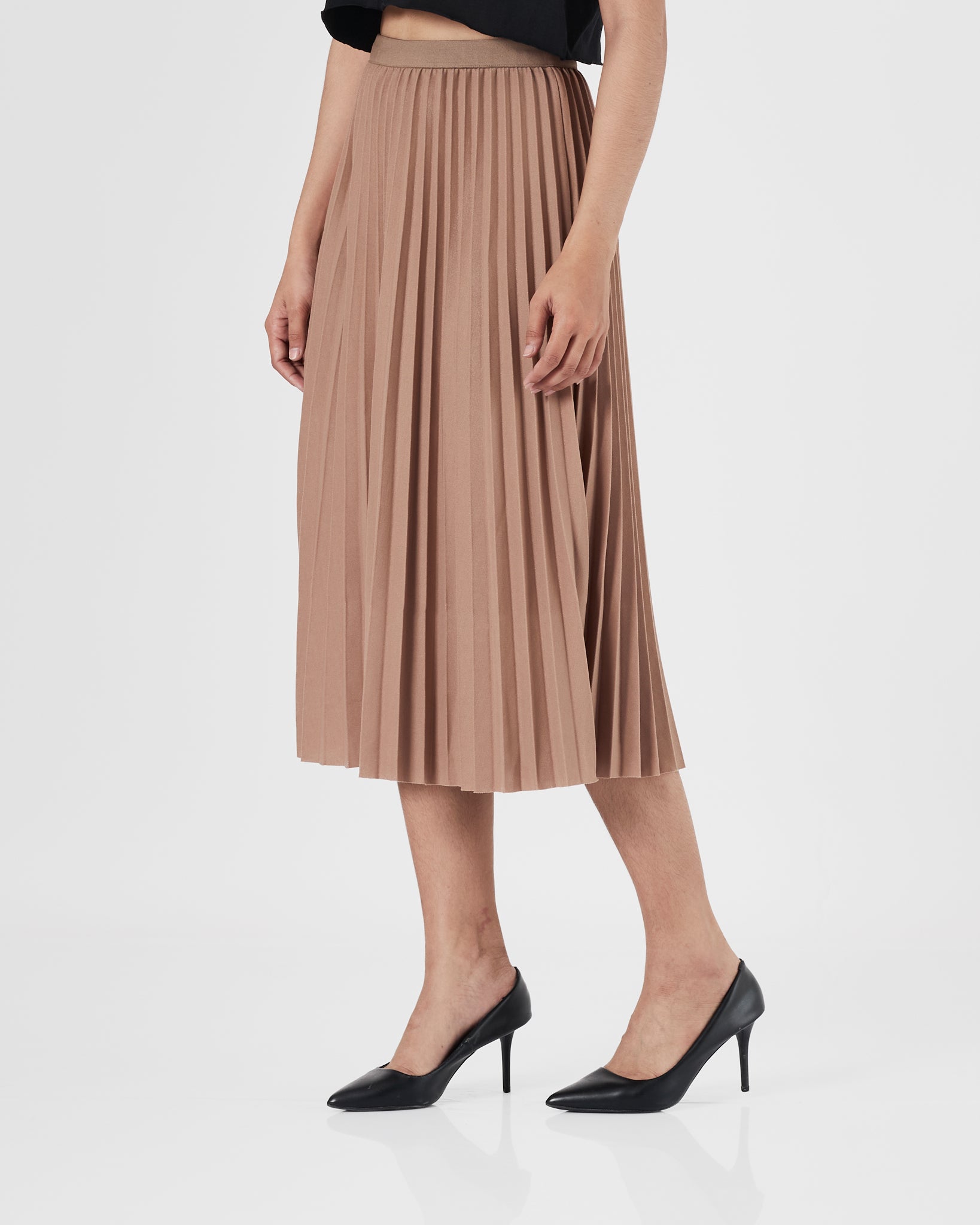 Pleated Lady Brown Skirts 15.90