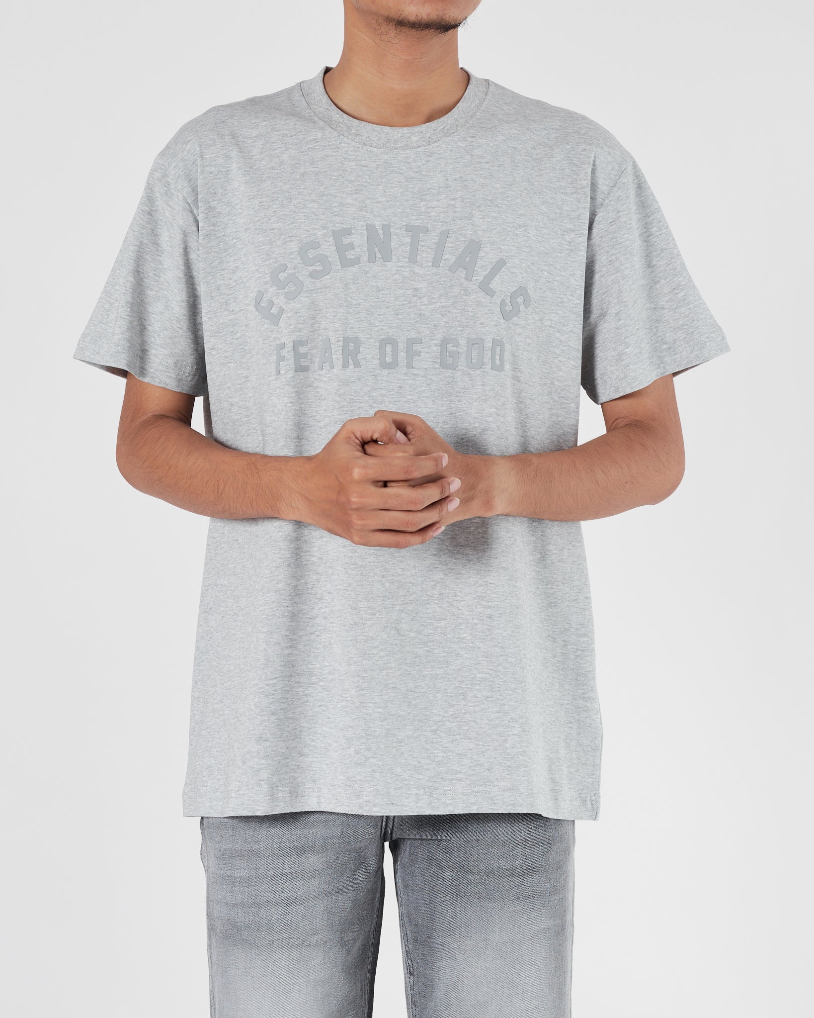 ESS Logo Printed Men Grey T-Shirt 16.90