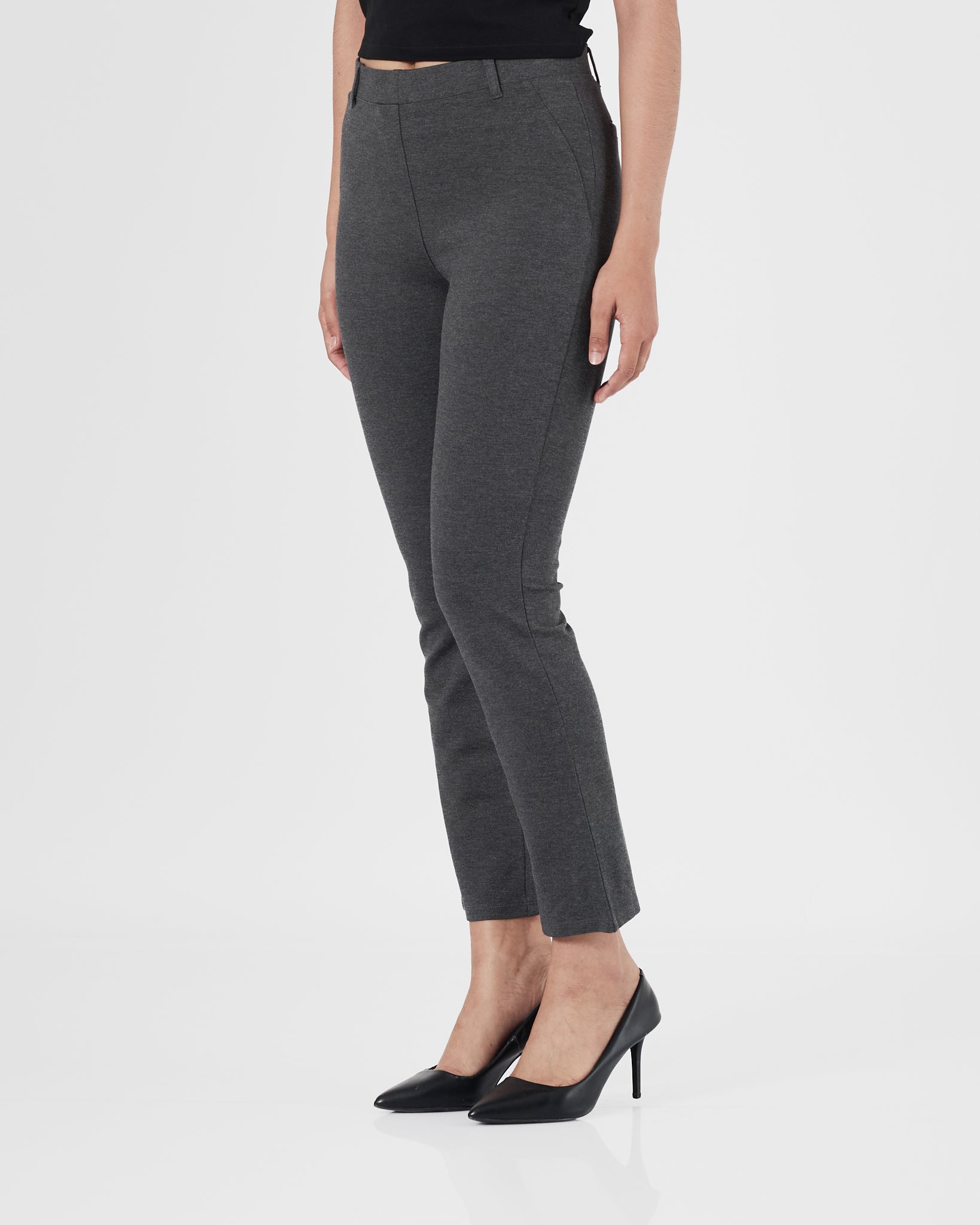 QIN Straight Fit Lady Grey Pants 14.90
