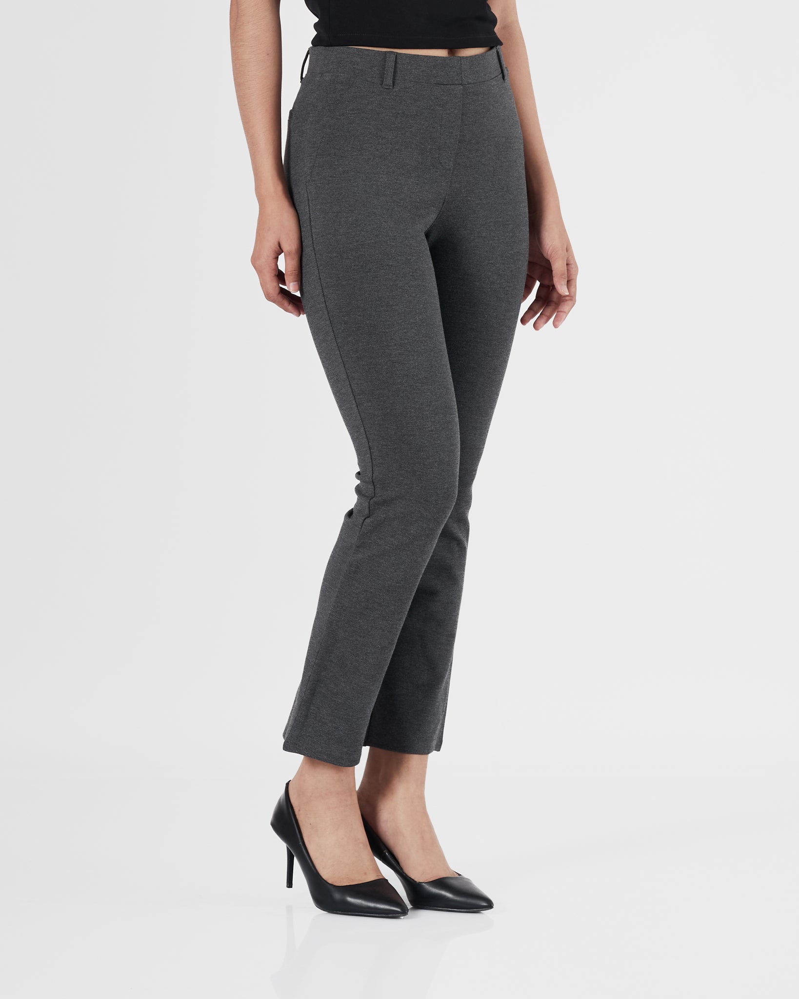 QIN Straight Fit Lady Grey Pants 14.90