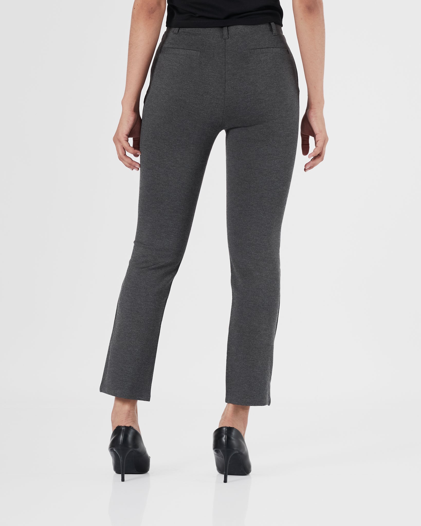 QIN Straight Fit Lady Grey Pants 14.90