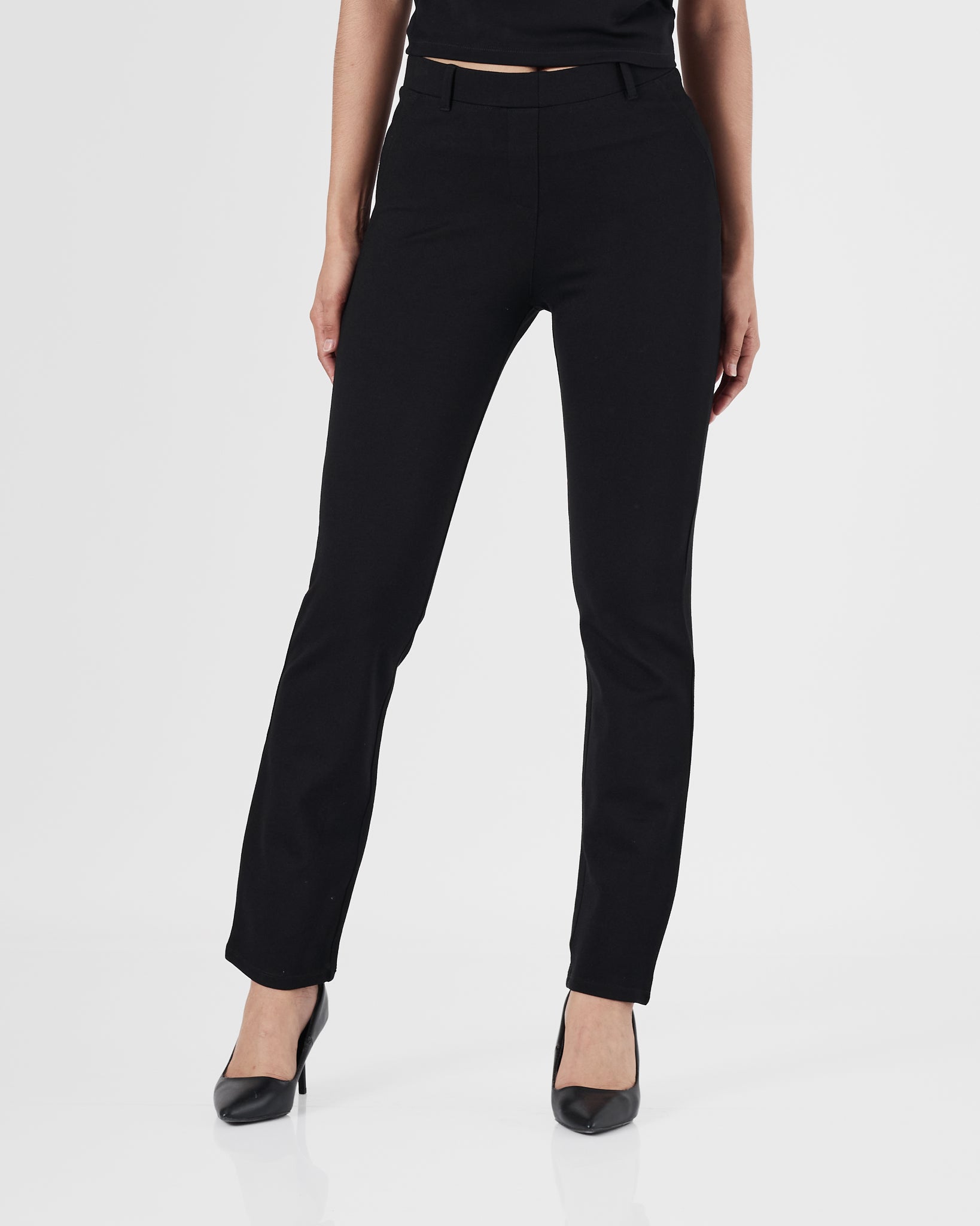 QIN Straight Fit Lady Black Pants 14.90