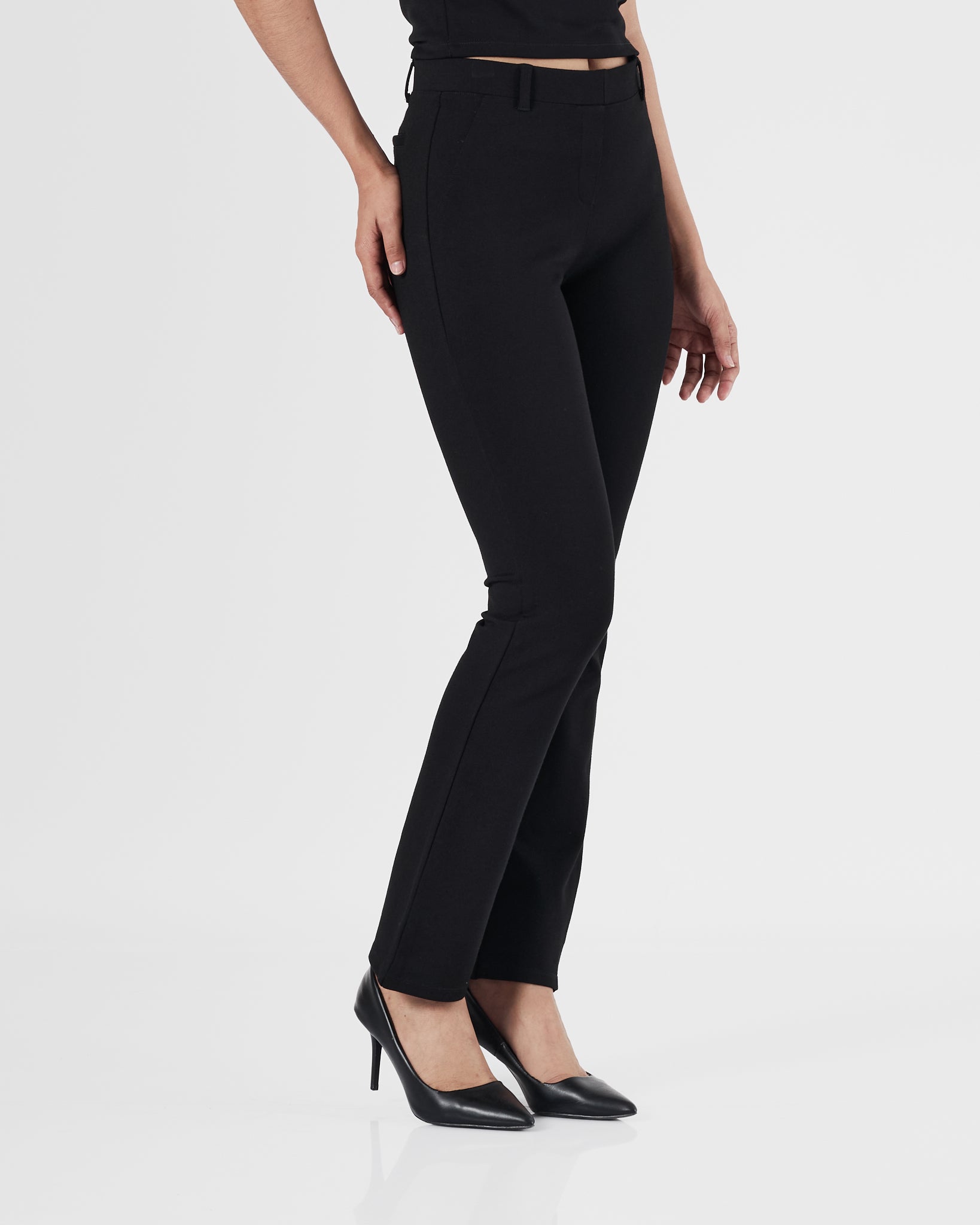QIN Straight Fit Lady Black Pants 14.90