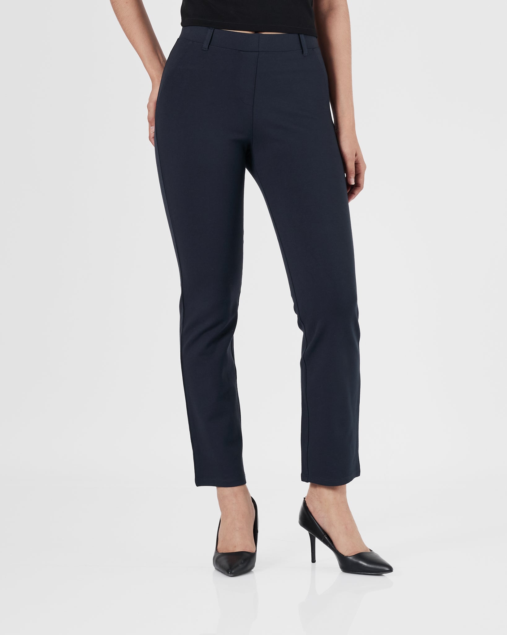 QIN Straight Fit Lady Blue Pants 14.90