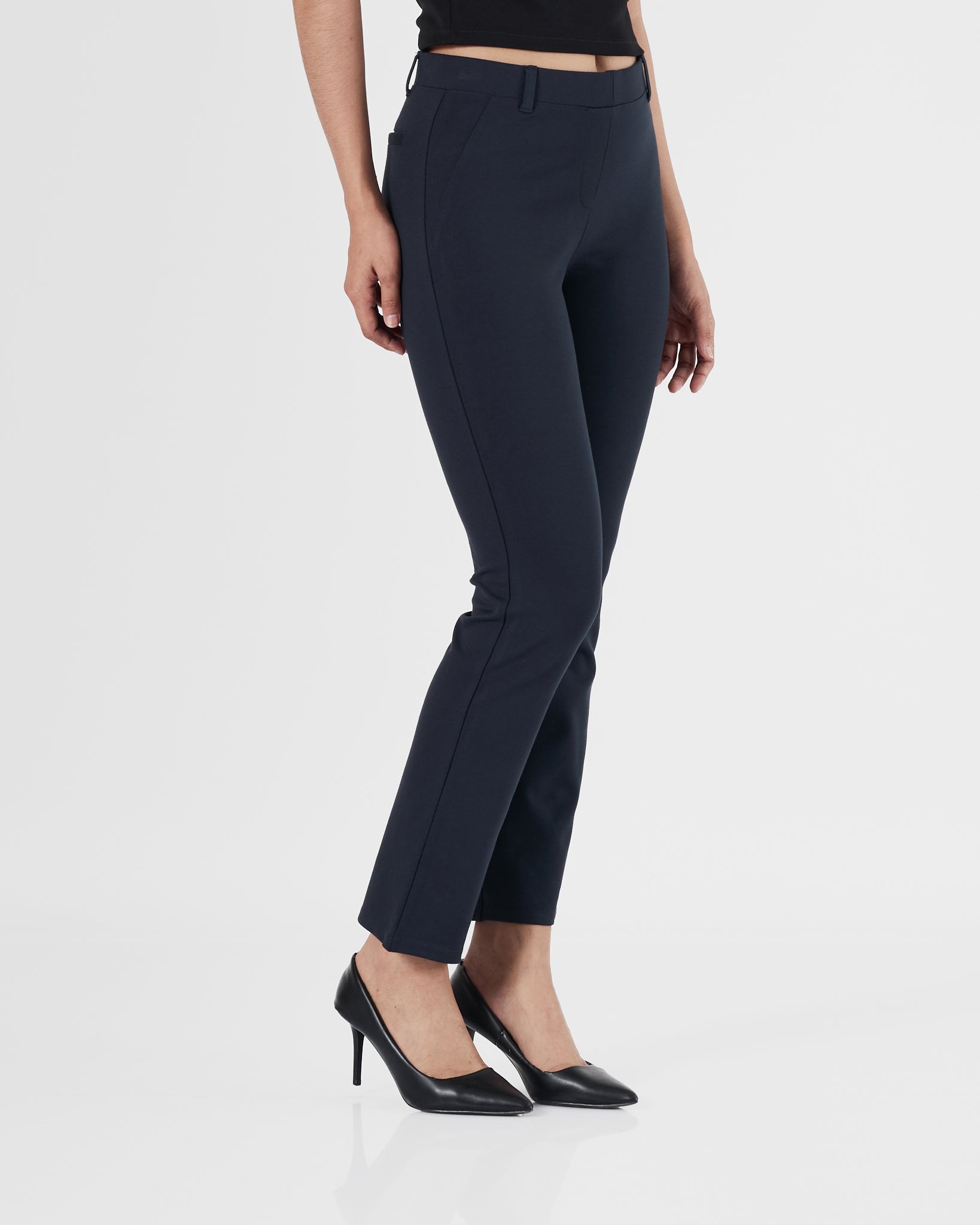 QIN Straight Fit Lady Blue Pants 14.90