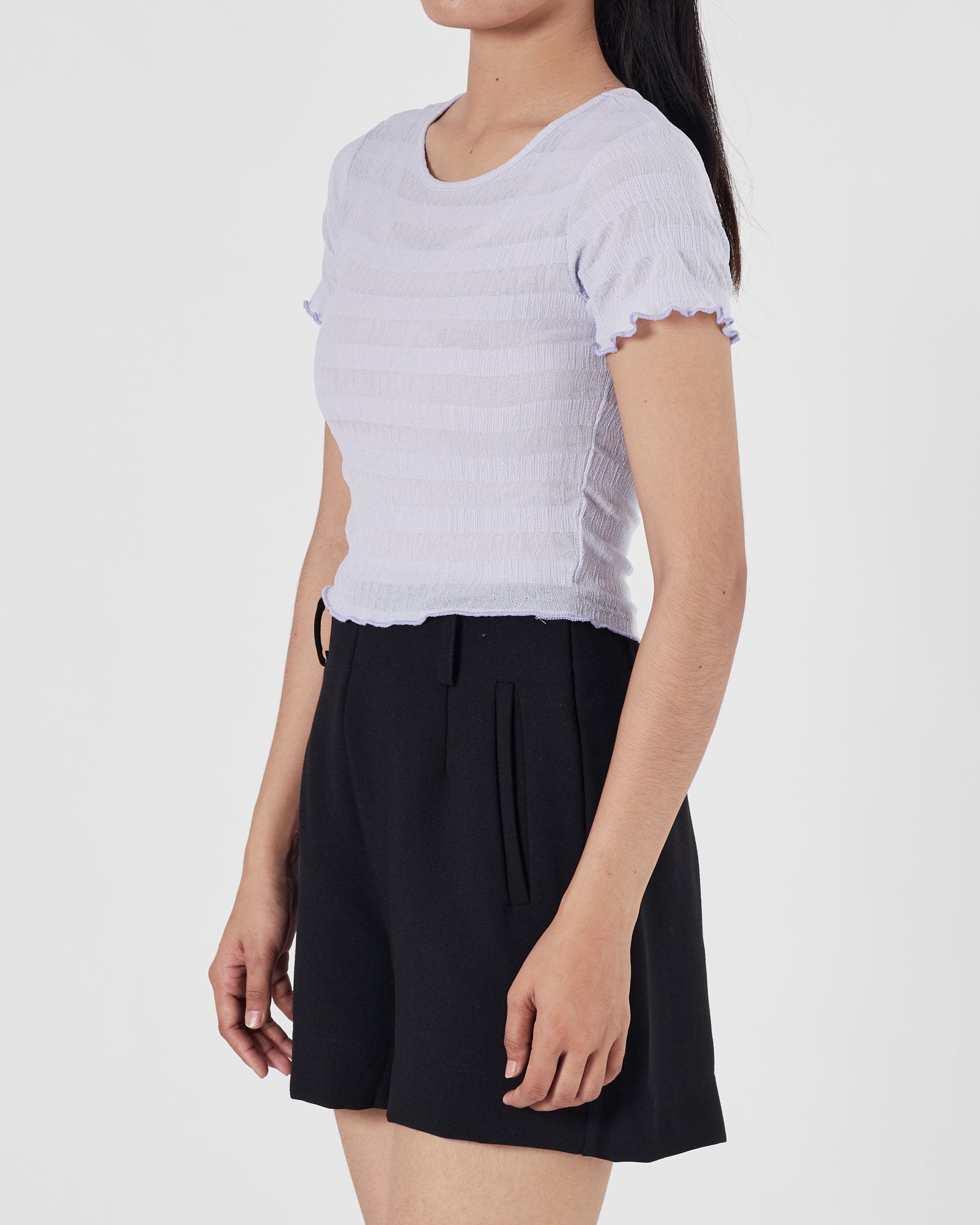 UNI Ruffle Lady Purple T-Shirt 11.90