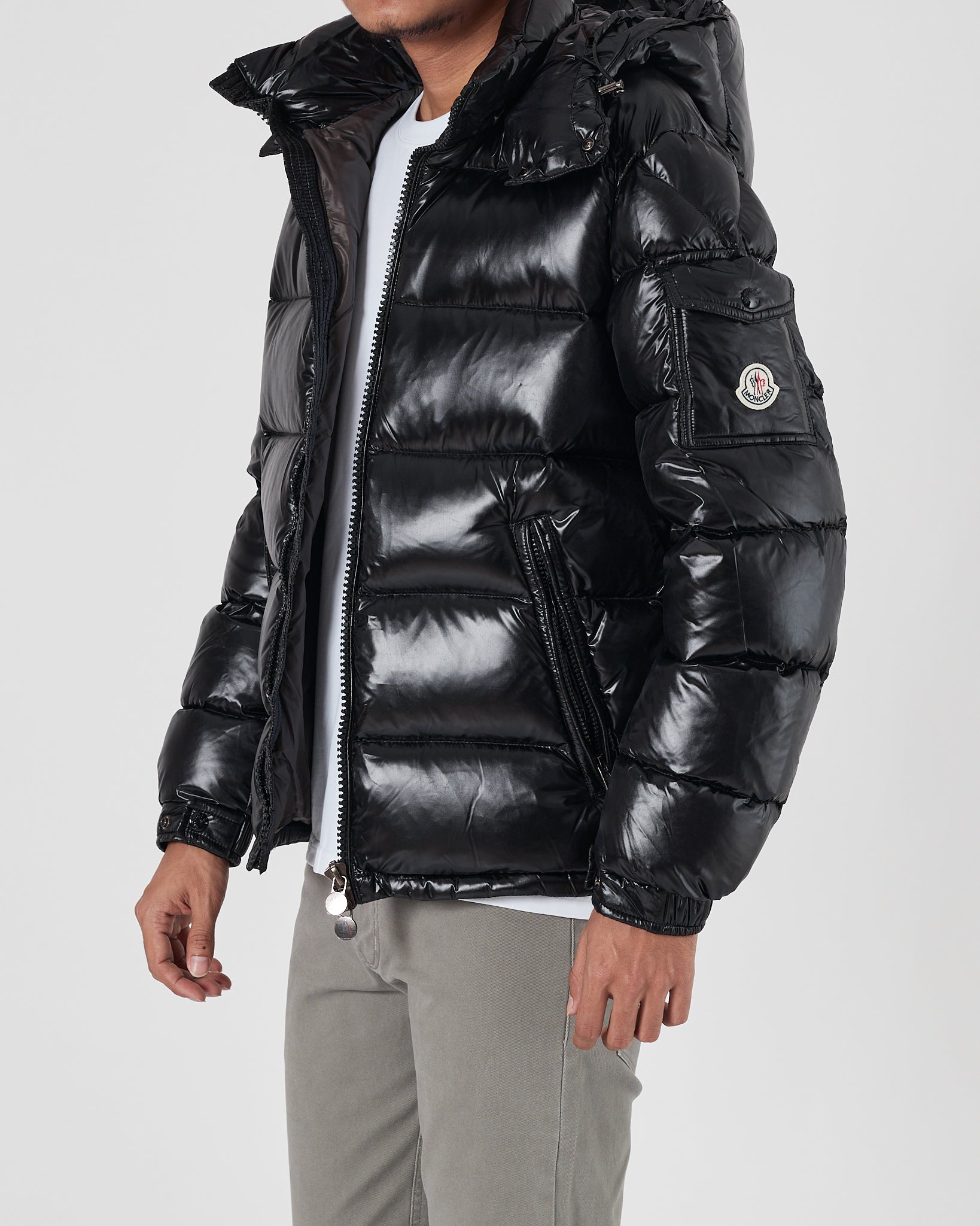 MON Puffy Men Black Jacket 179