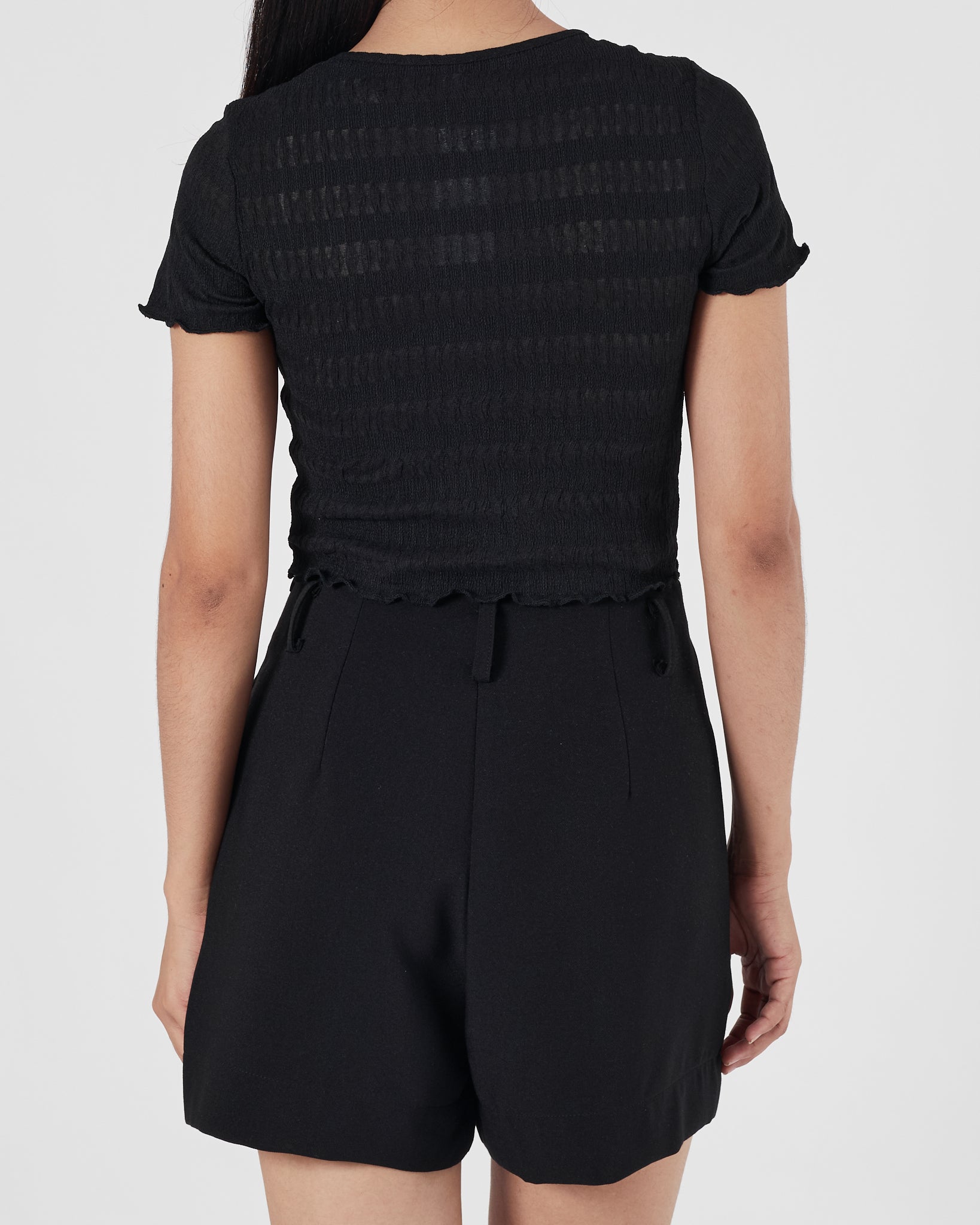 UNI Ruffle Lady Black T-Shirt 11.90