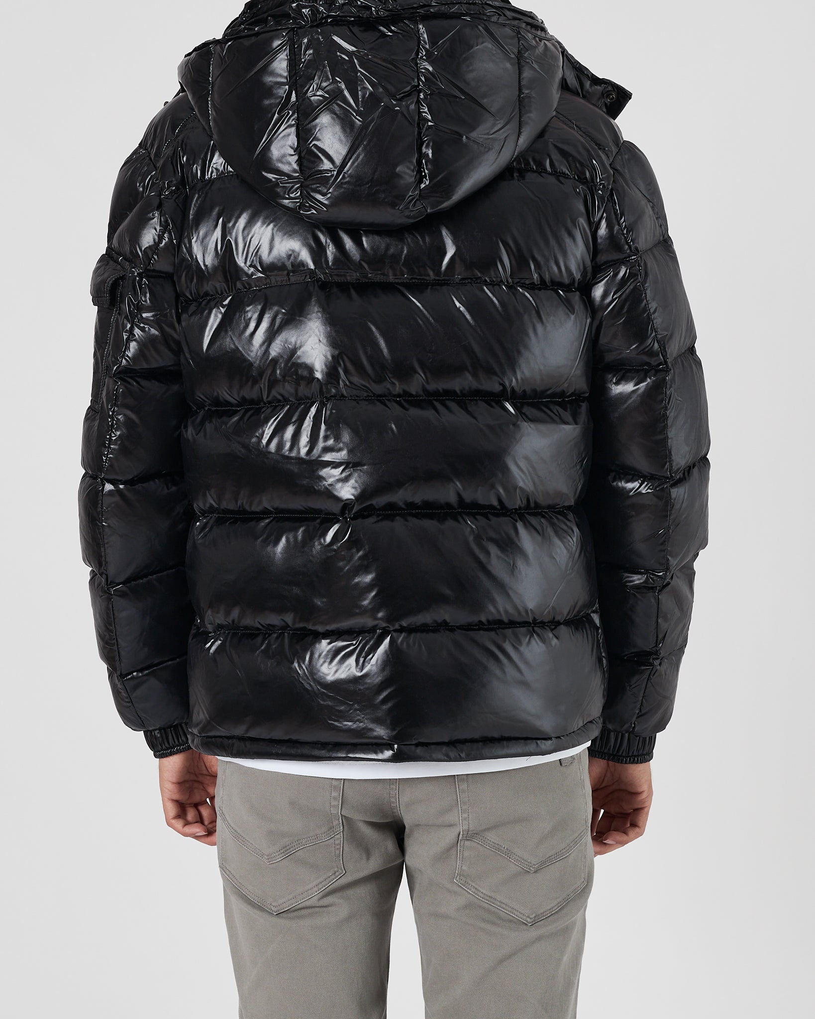 MON Puffy Men Black Jacket 179