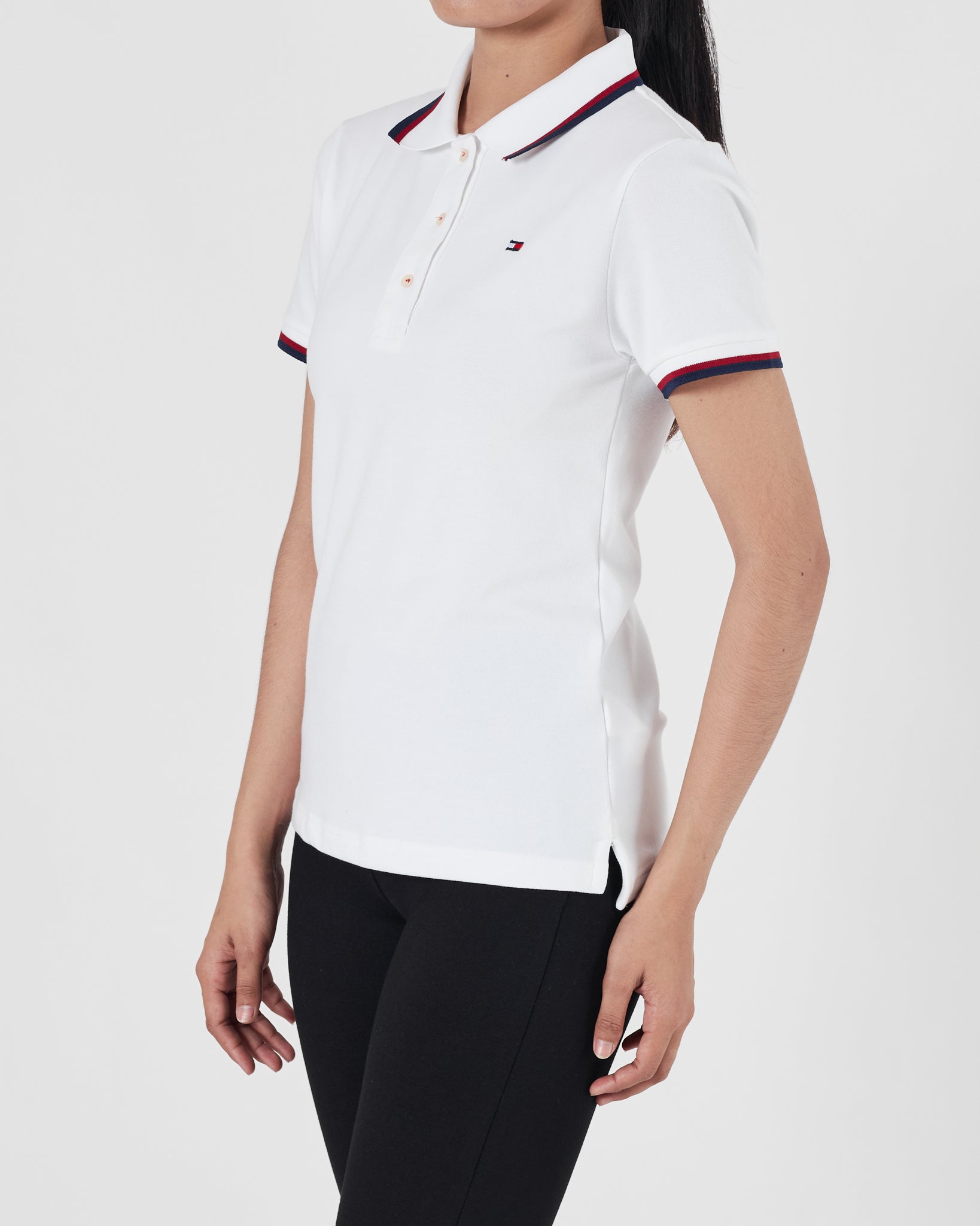 TH Flag Embroidered Lady White Polo Shirt 17.90