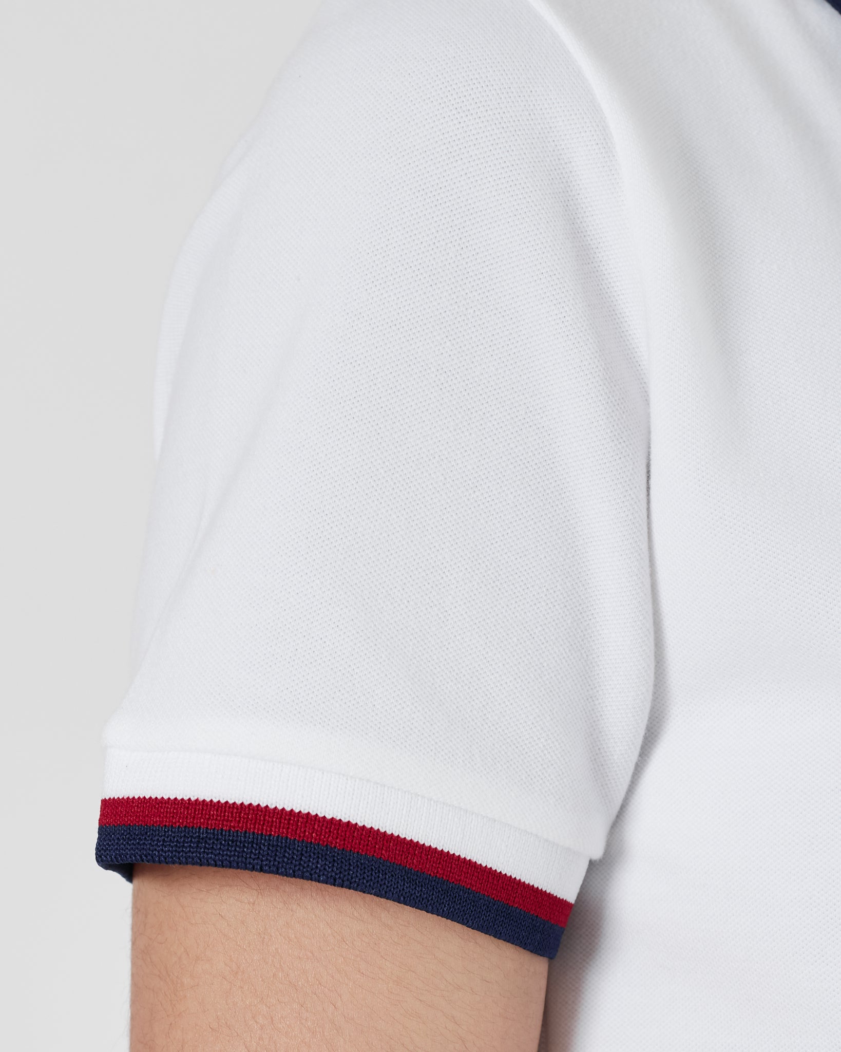 TH Flag Embroidered Lady White Polo Shirt 17.90