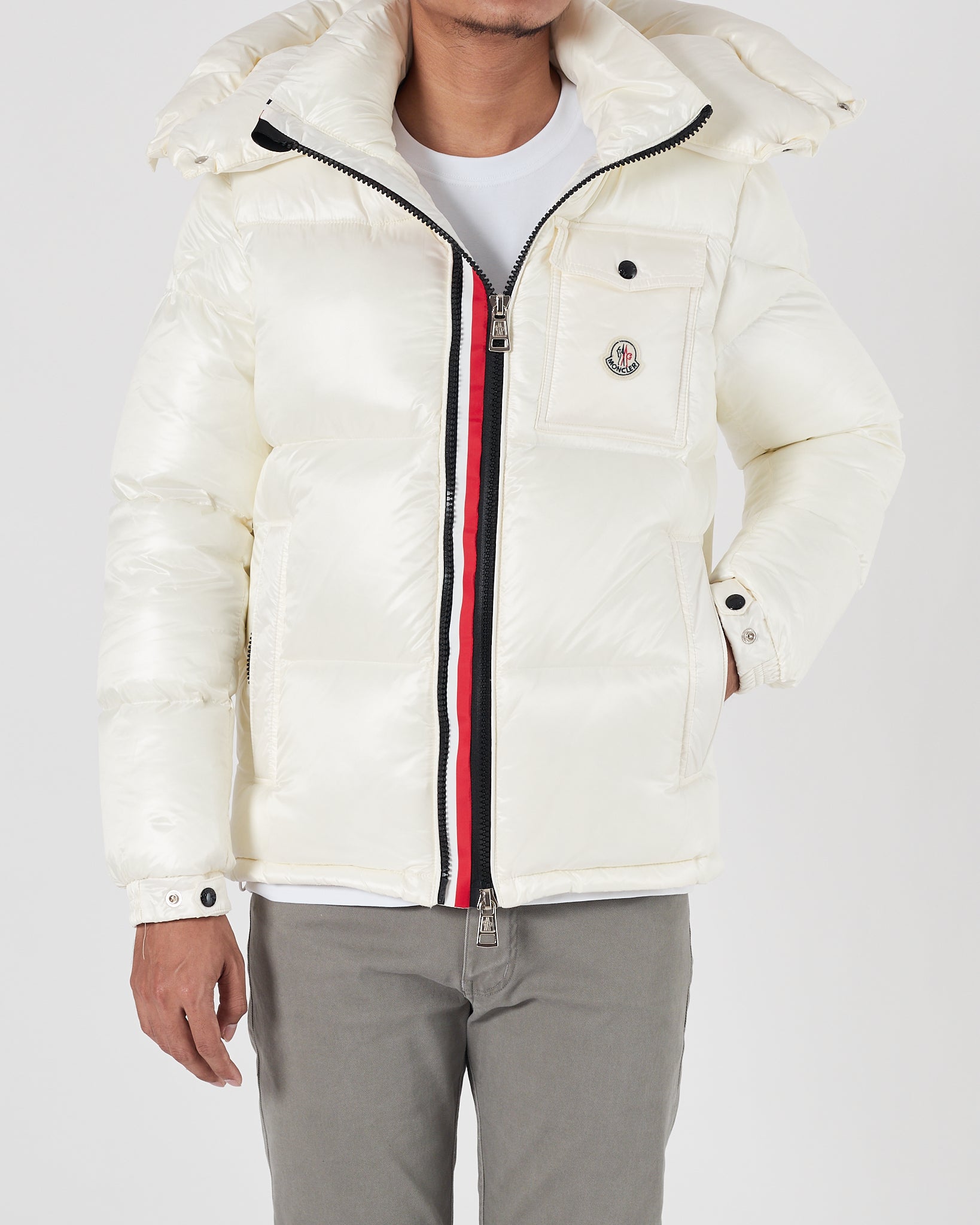 MON Puffy Men White Jacket 1791