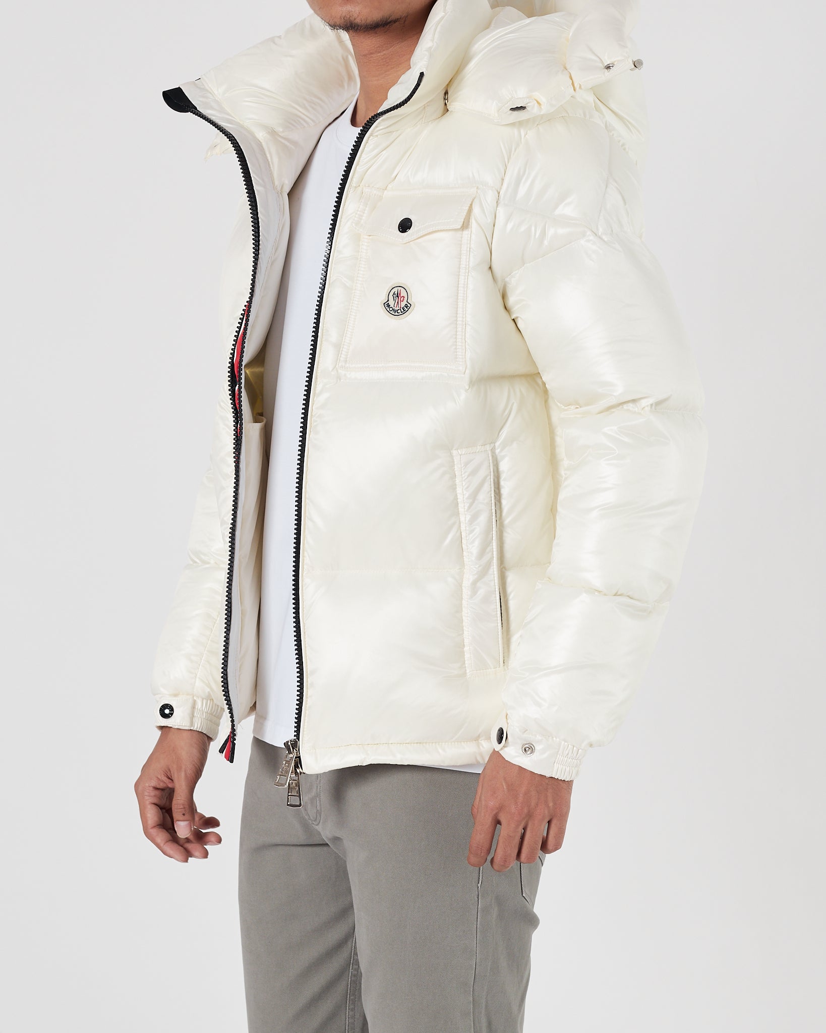 MON Puffy Men White Jacket 179