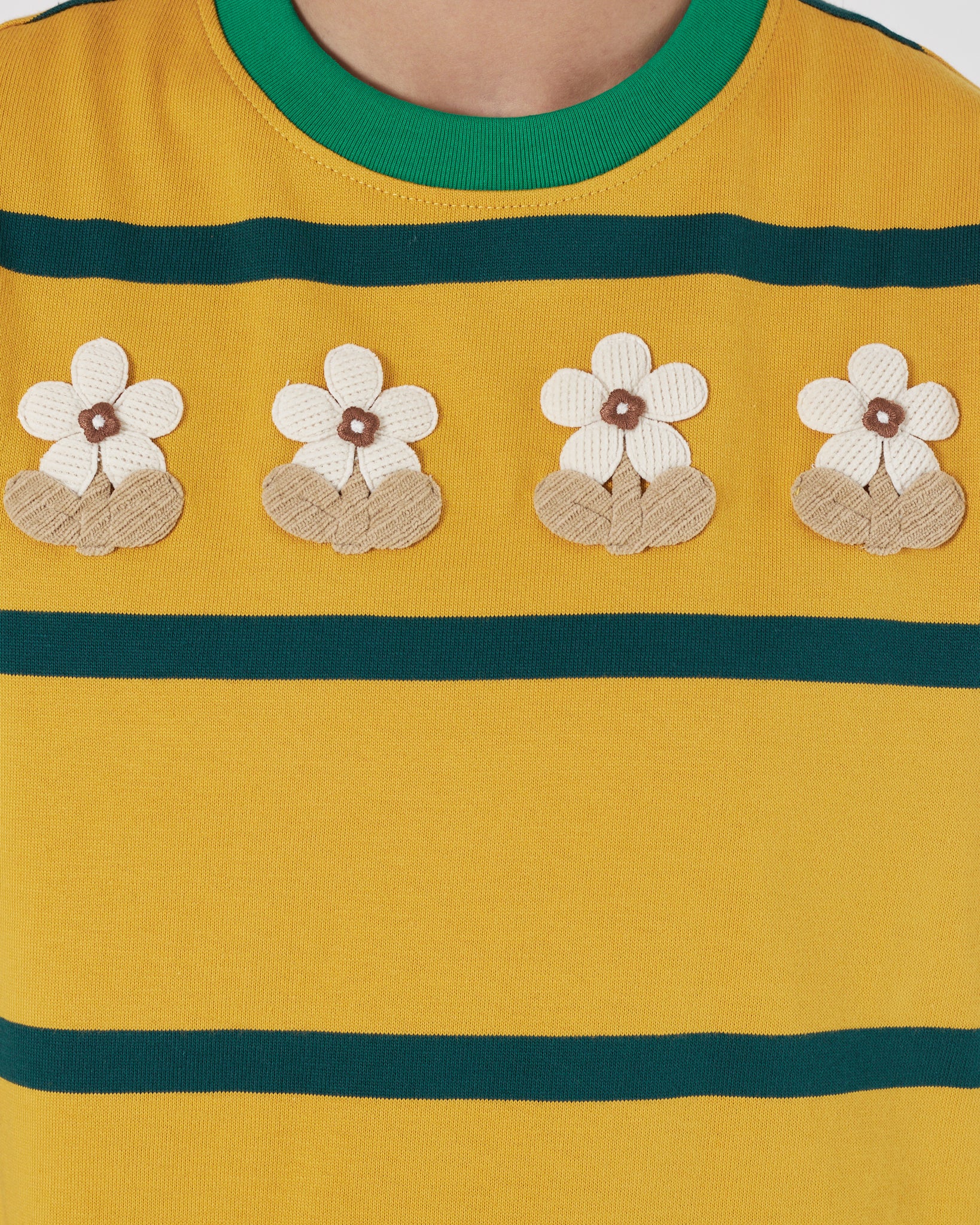 SUE Flower Embroidered Lady Yellow T-Shirt 14.90