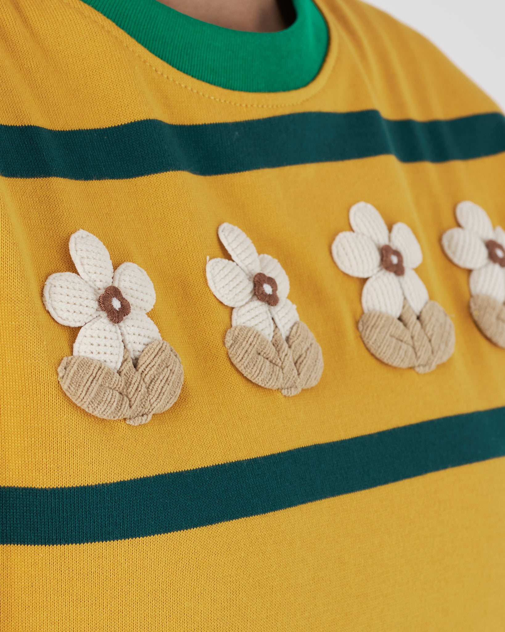 SUE Flower Embroidered Lady Yellow T-Shirt 14.90