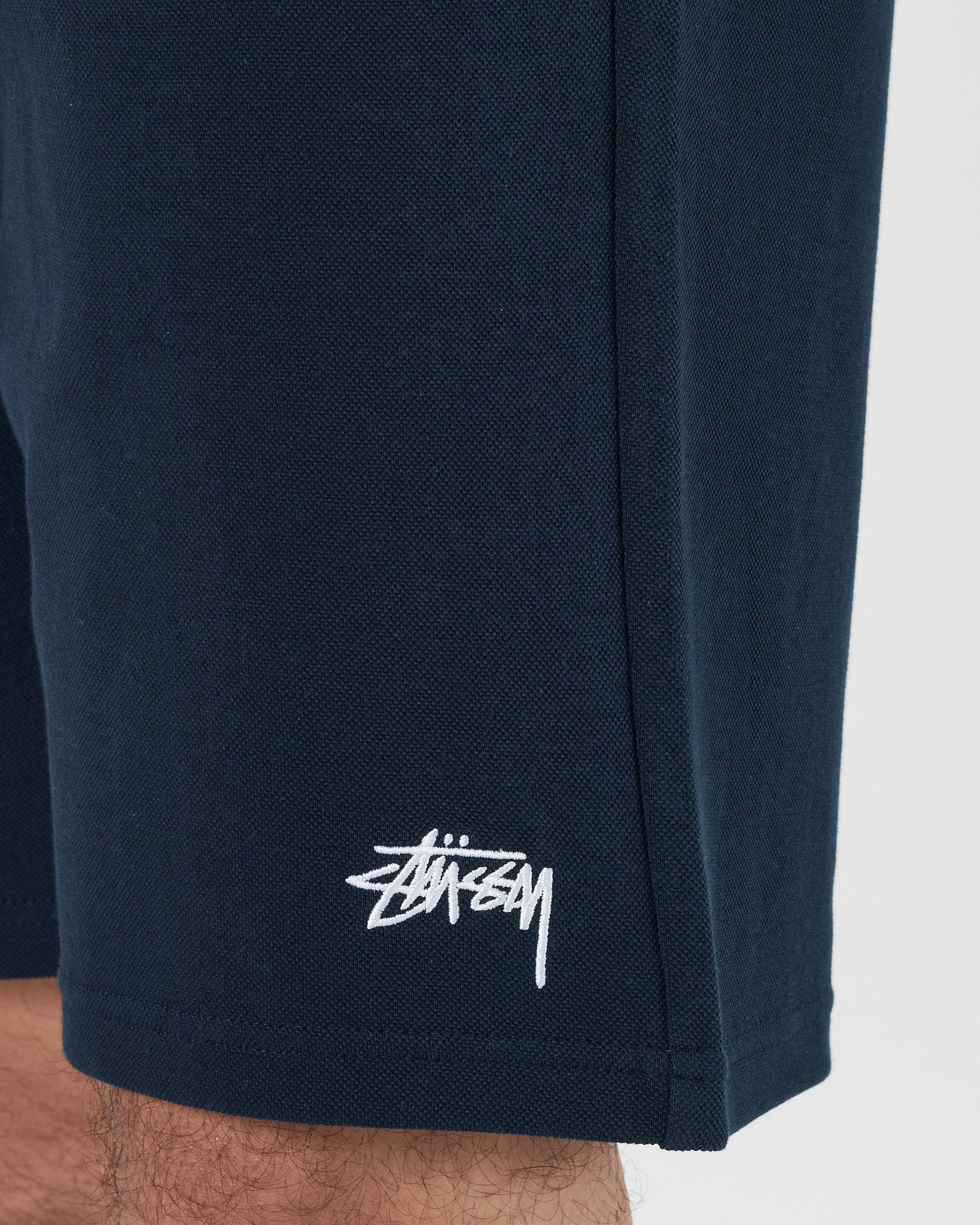 STU Logo Embroidered Men Blue Shorts 17.90