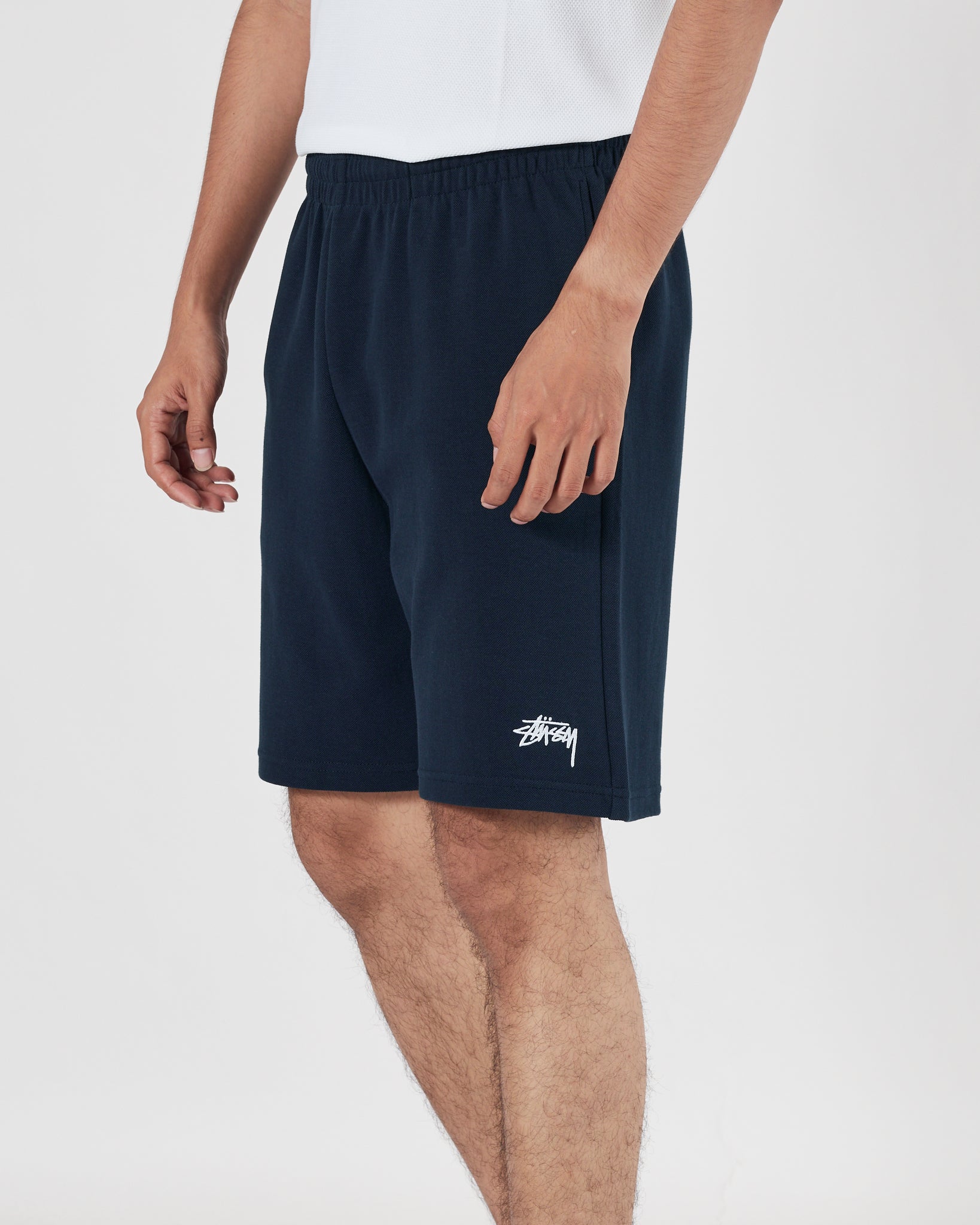 STU Logo Embroidered Men Blue Shorts 17.90