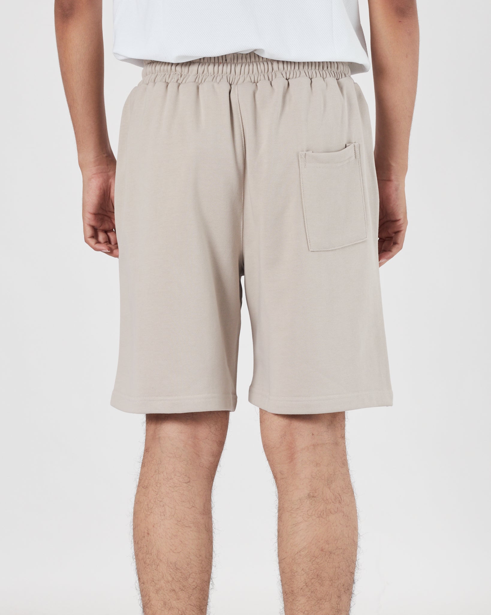 ESS Vertical Logo Printed Men Cream Shorts 16.90