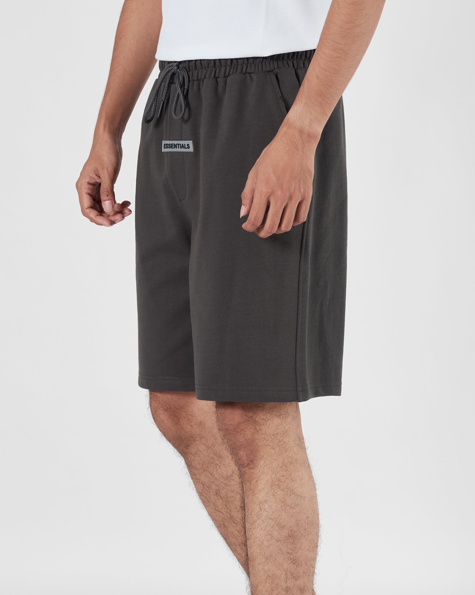 ESS Vertical Logo Printed Men Dark Grey Shorts 16.90