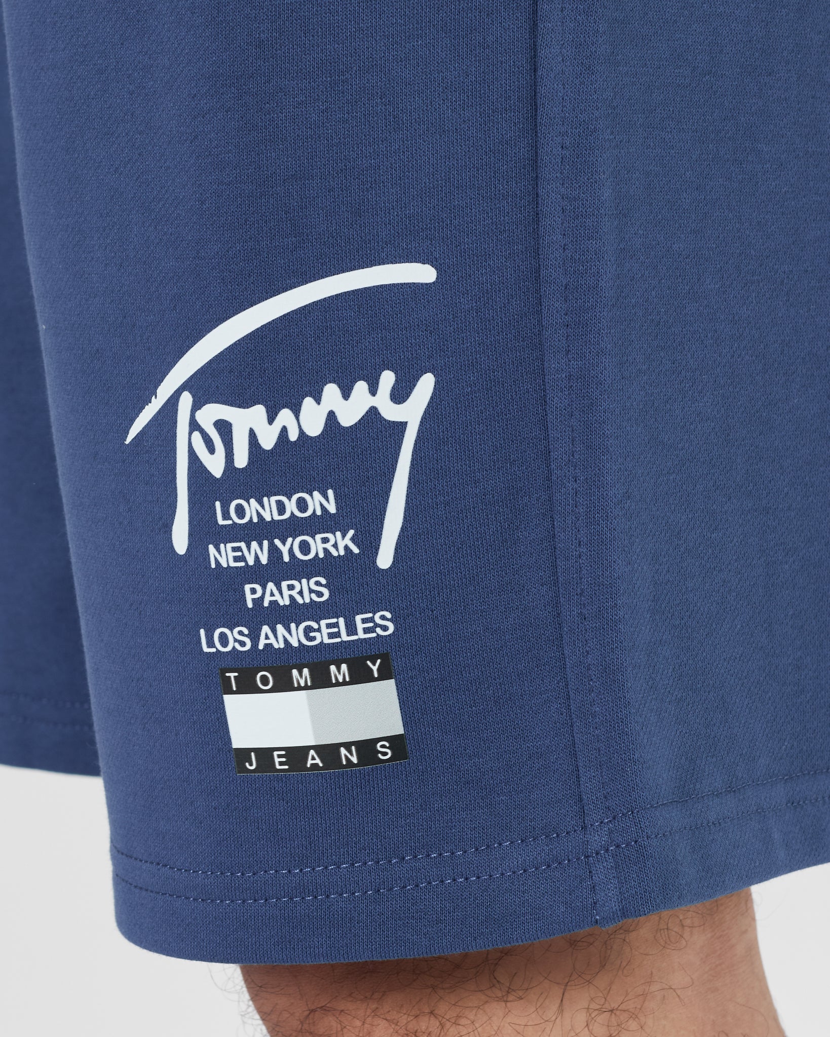 TH Signature Logo Printed Men Blue Shorts 15.90