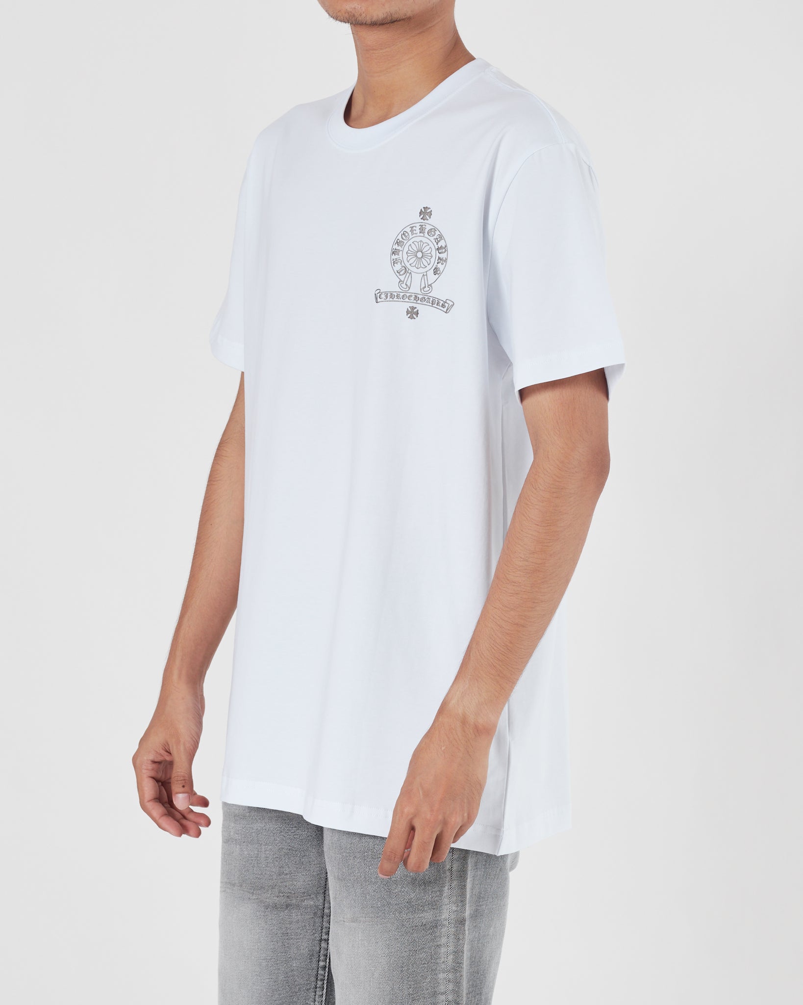 CH Cross Back Logo Printed Men White T-Shirt 15.90
