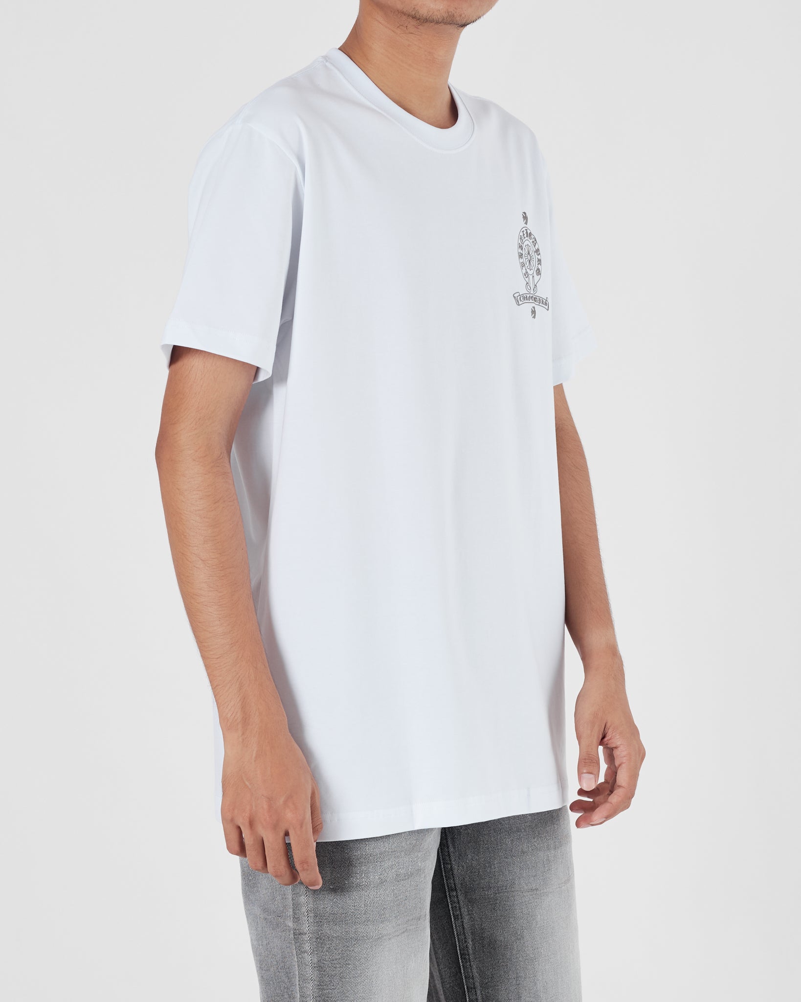 CH Cross Back Logo Printed Men White T-Shirt 15.90
