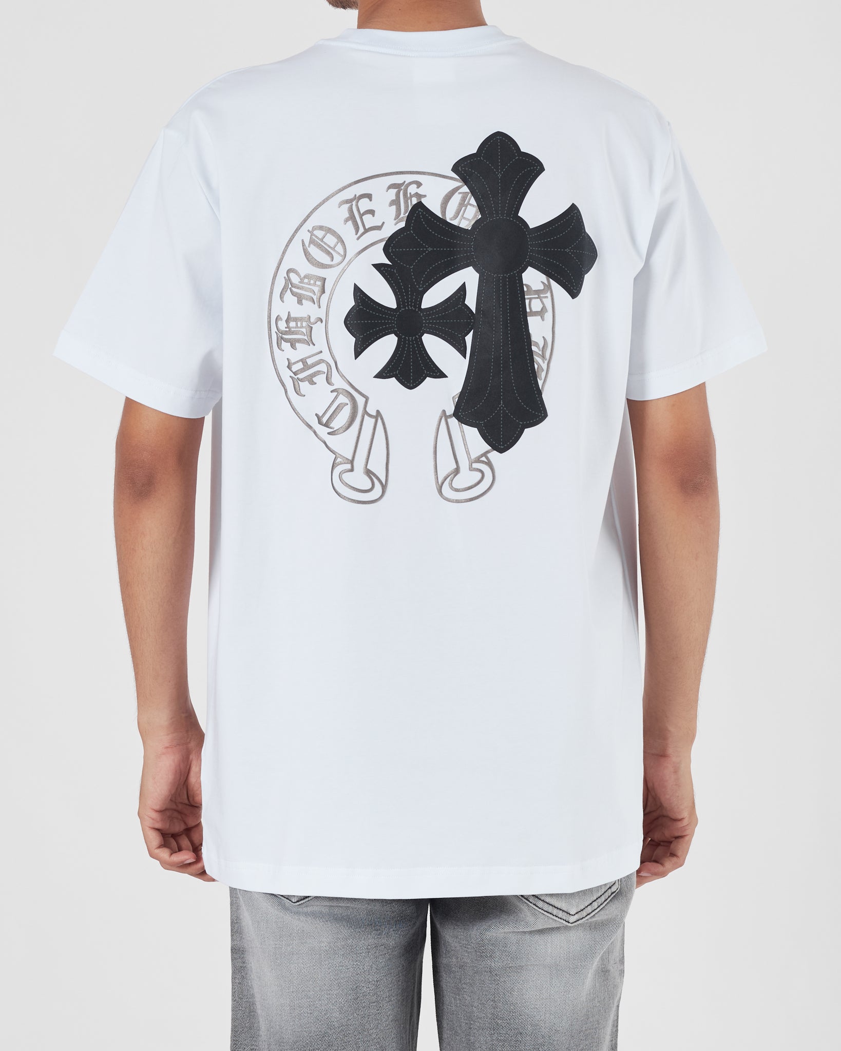 CH Cross Back Logo Printed Men White T-Shirt 15.90