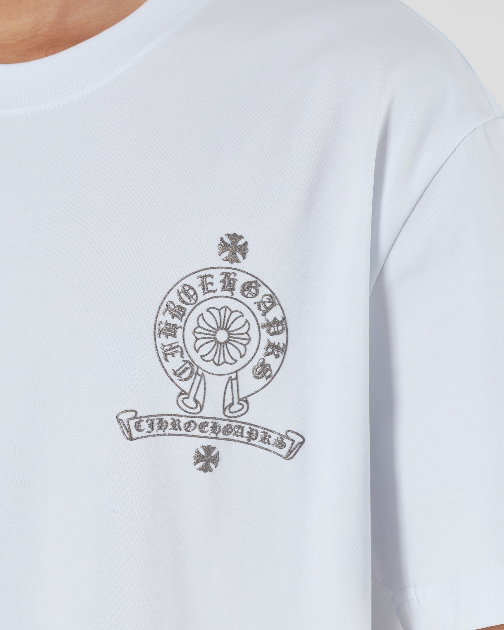 CH Cross Back Logo Printed Men White T-Shirt 15.90