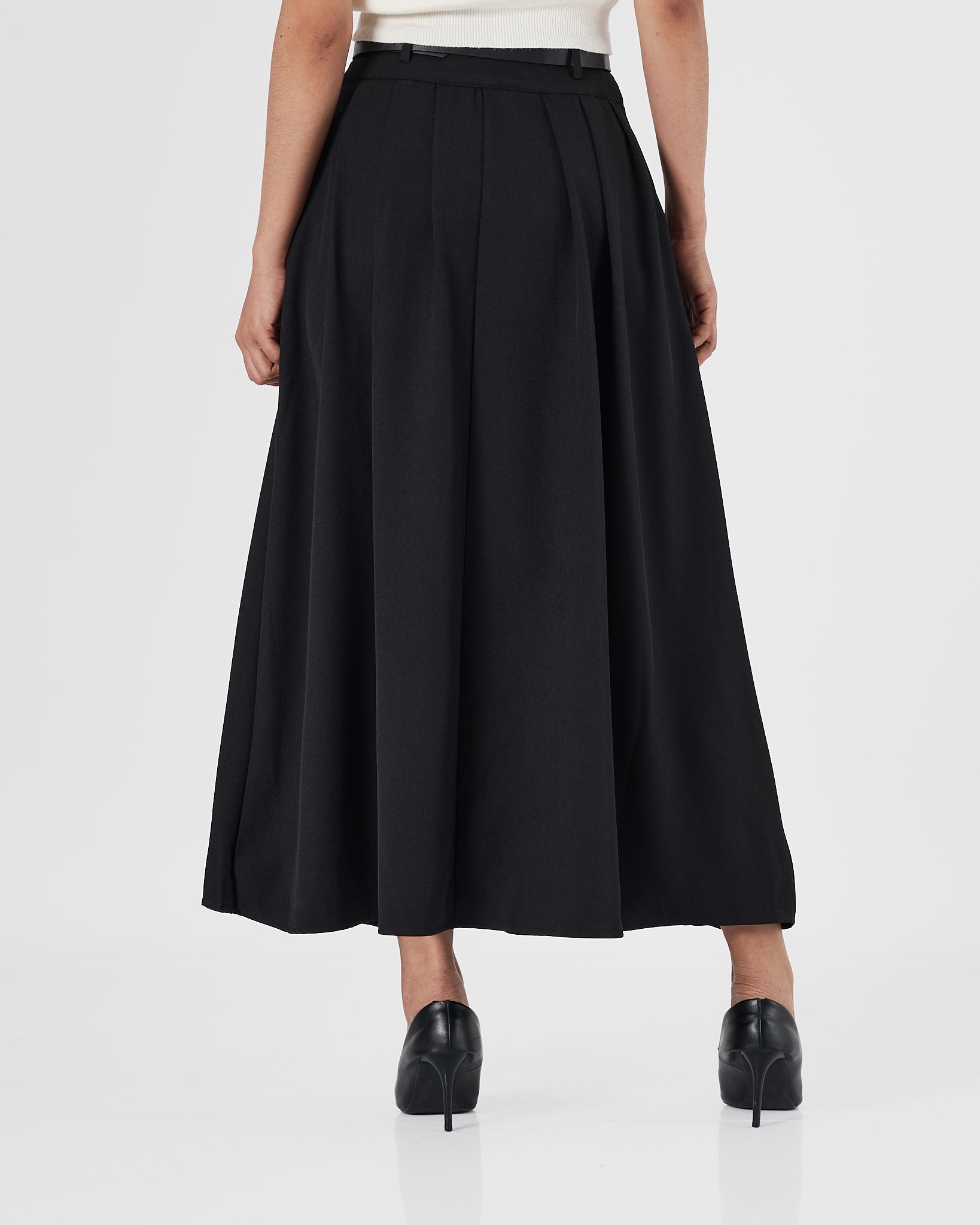 Front Pocket High Waist Lady Black Skirts 30.90