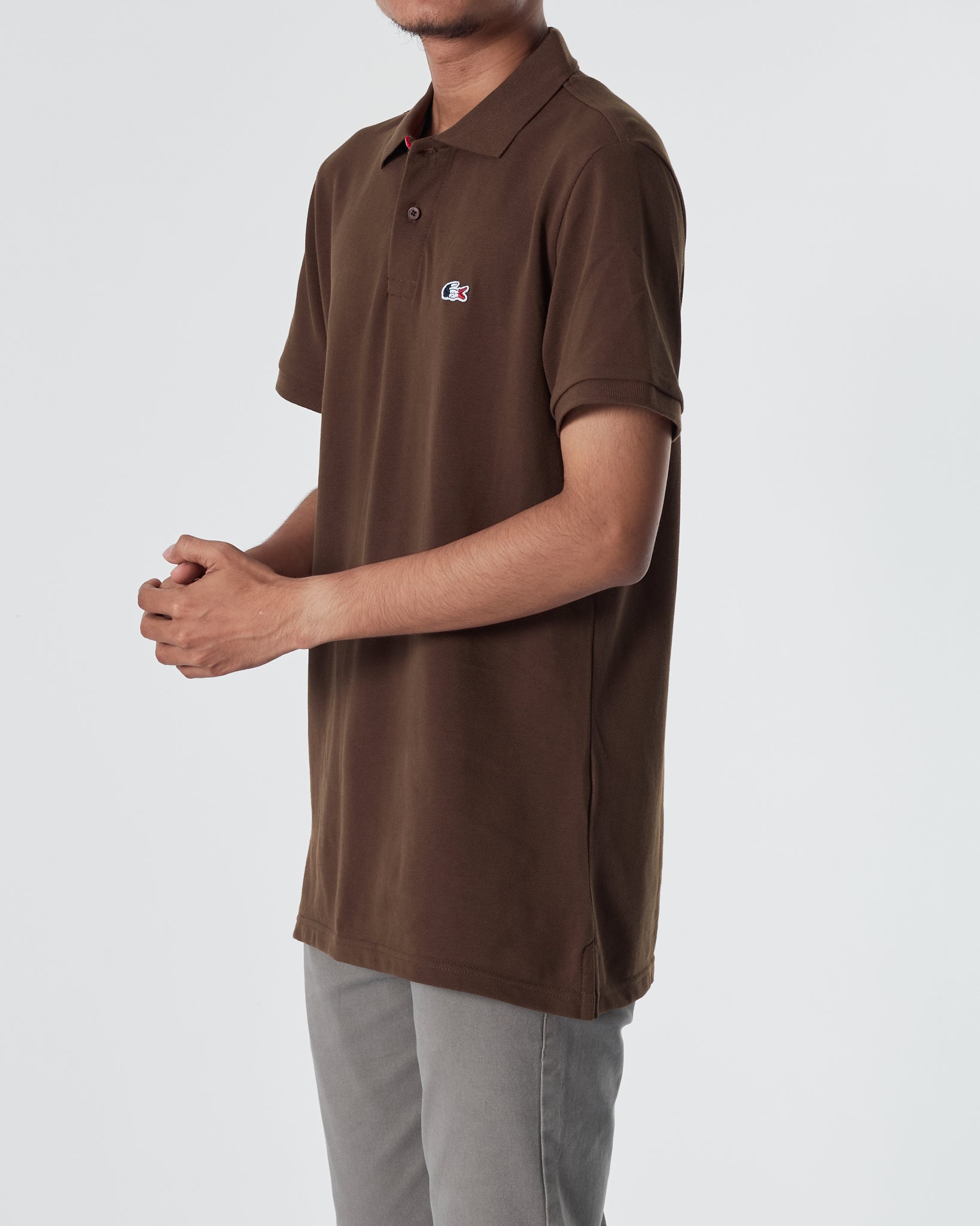 LAC Plain Color Men Brown Polo Shirt 22.90