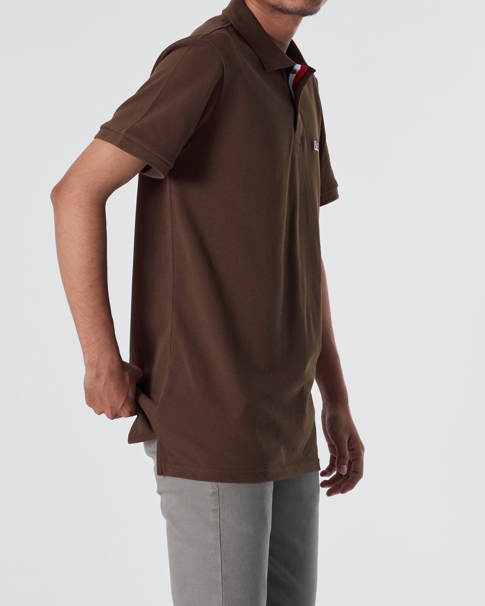 LAC Plain Color Men Brown Polo Shirt 22.90