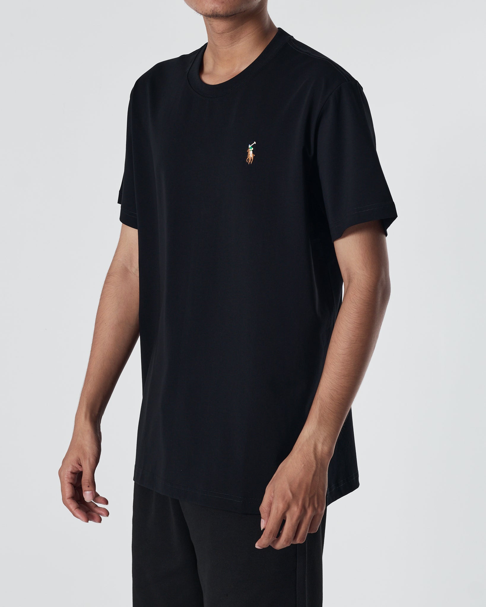 RL Plain Color Men Black T-Shirt 12.90