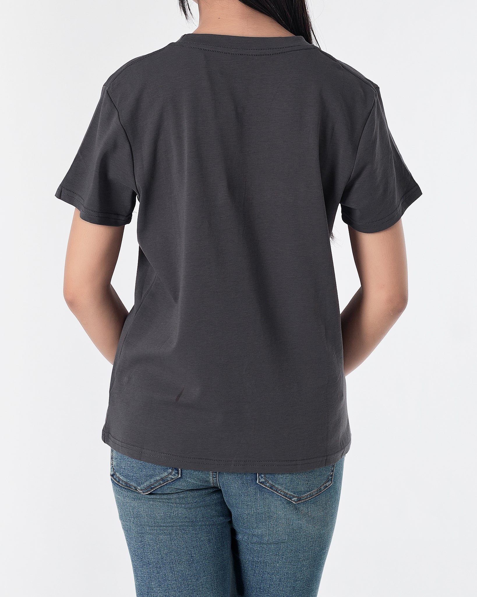 MIU Rhinestone Dripping Chain Lady Grey T-Shirt 28.90