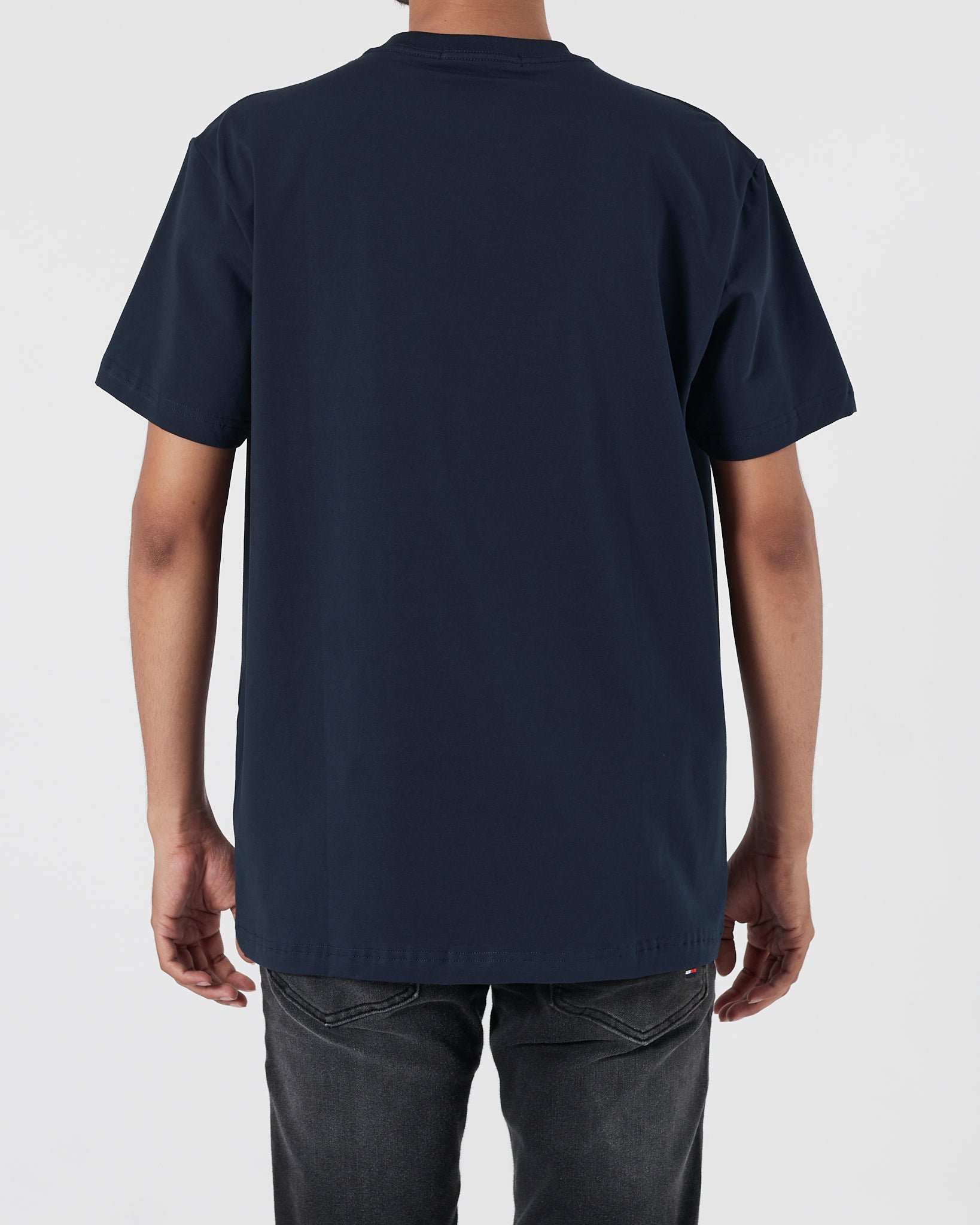 TH Logo Embroidered Men Blue T-Shirt 15.90