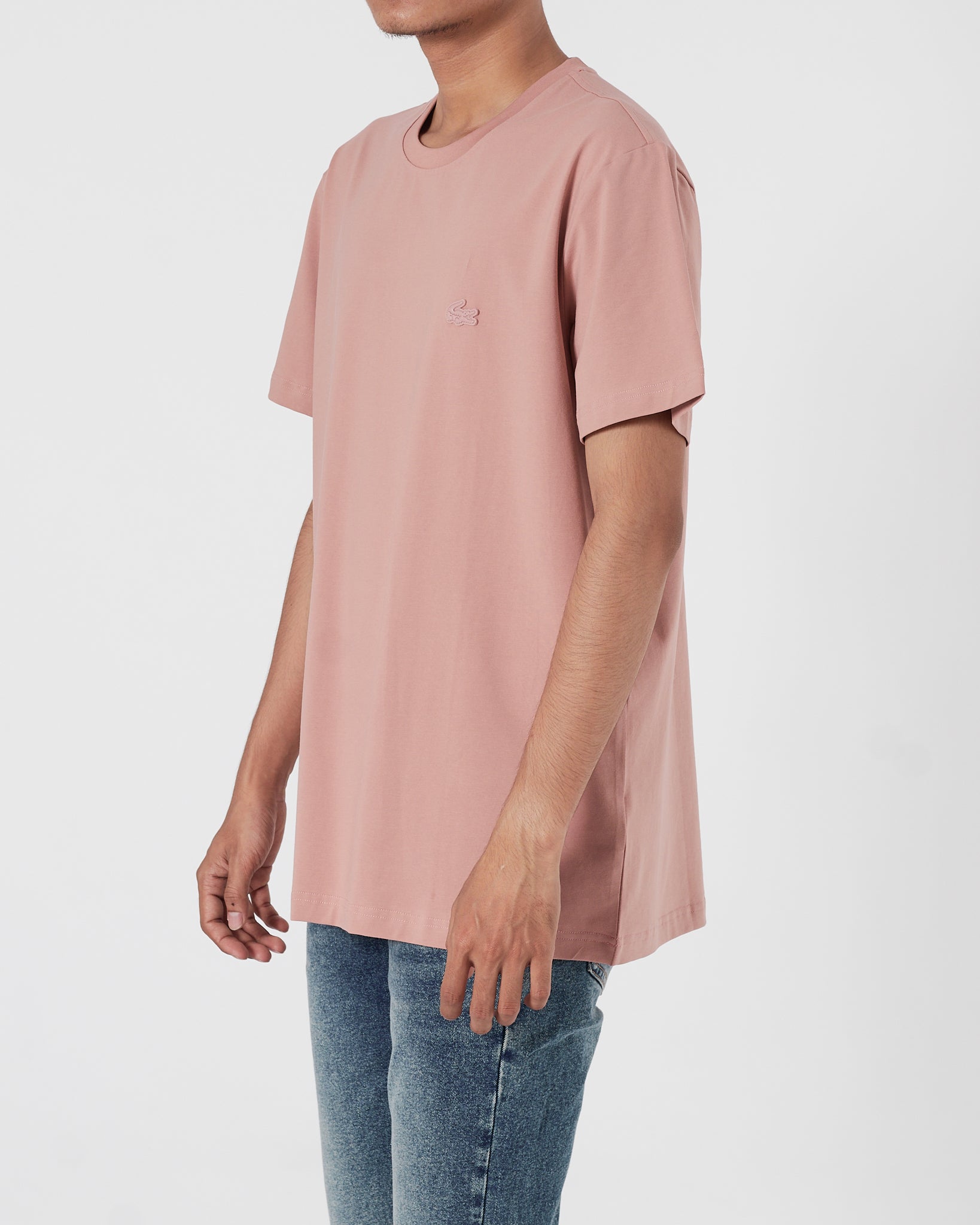 LAC Plain Color Men Pink T-Shirt 14.90
