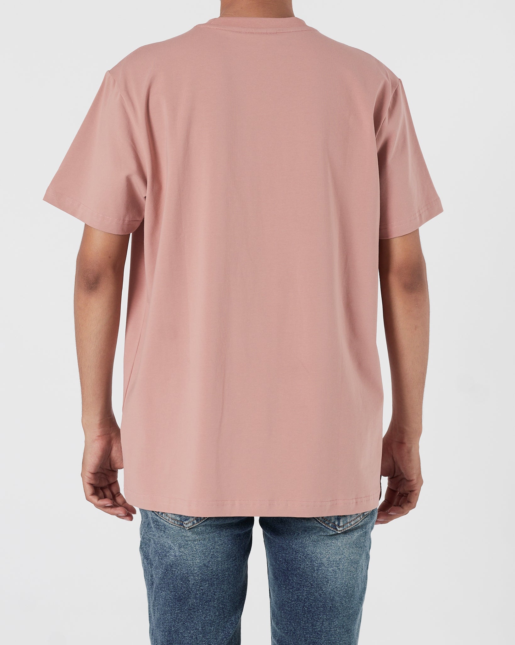 LAC Plain Color Men Pink T-Shirt 14.90