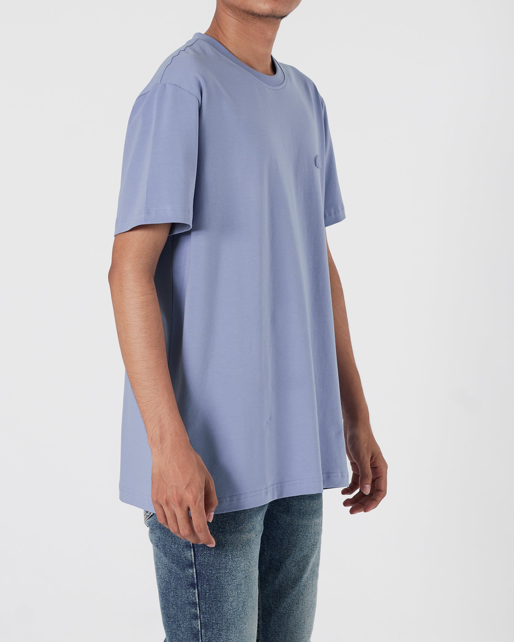 LAC Plain Color Men Light Purple T-Shirt 14.90