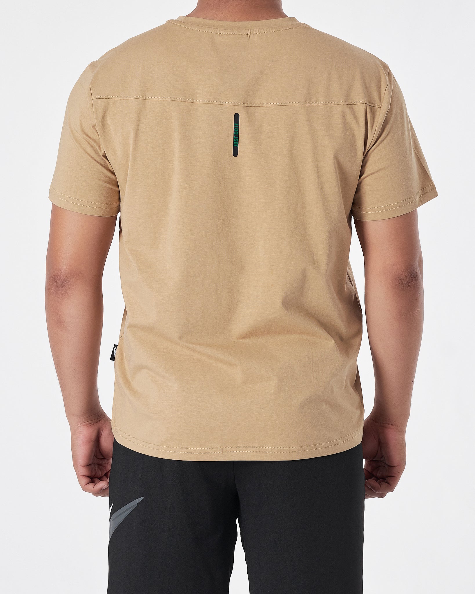 NIK Swooh Shoulder Printed Men Cream T-Shirt 13.50