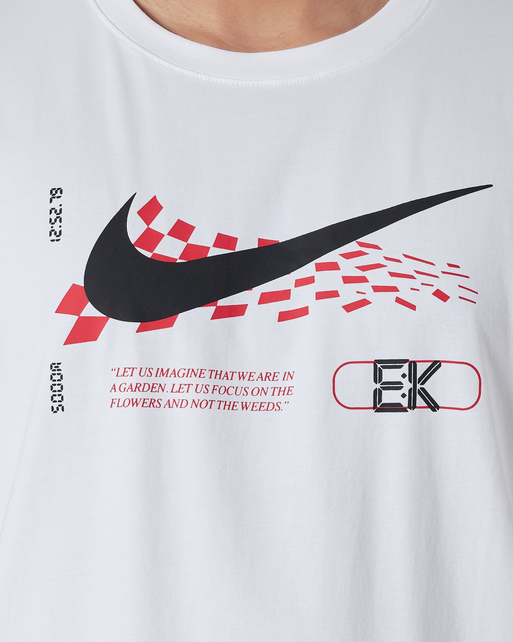 NIK Swooh Logo Printed Men White T-Shirt 14.50