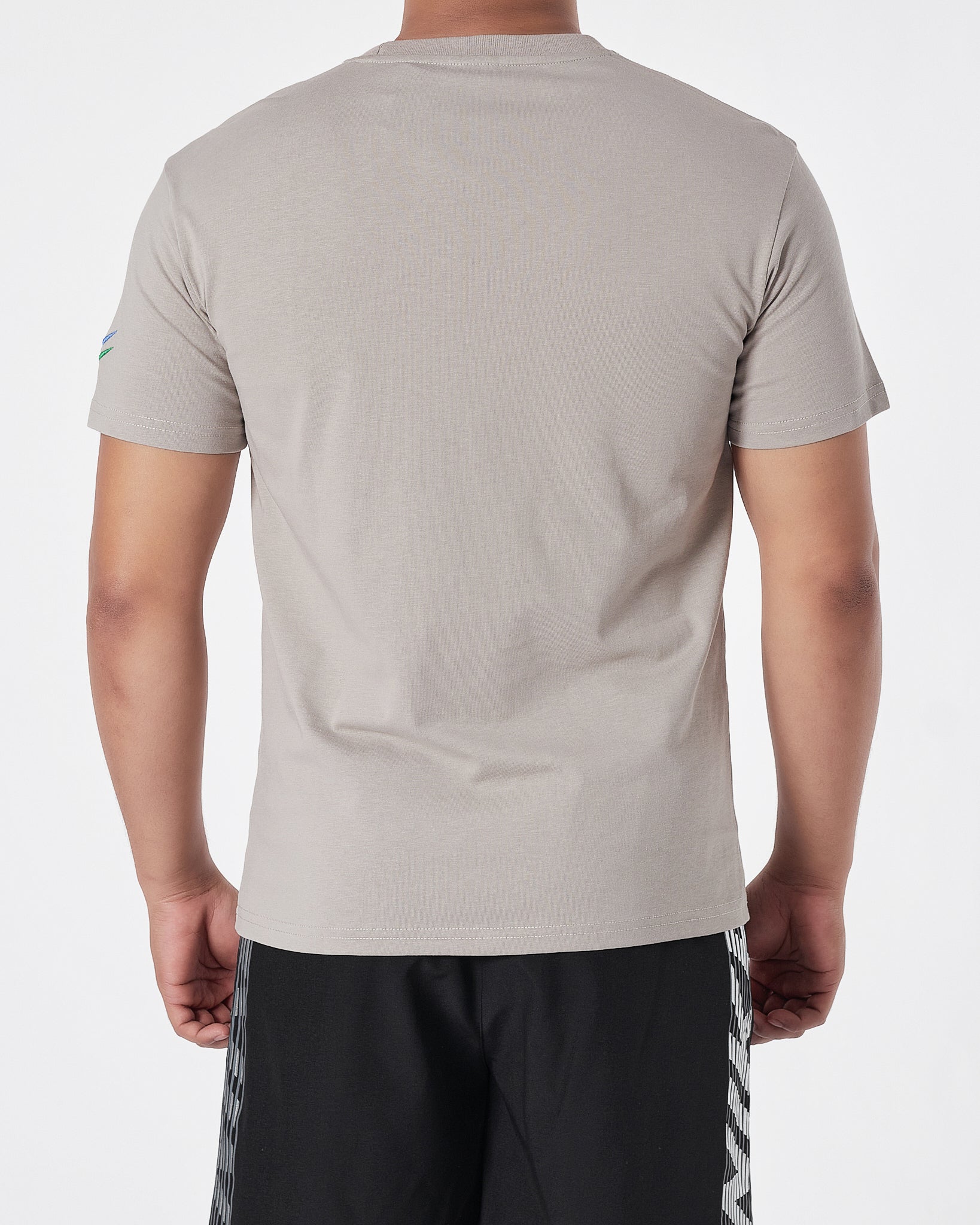 NIK Swooh Logo Embroidered Men Cream Sport T-Shirt 13.90