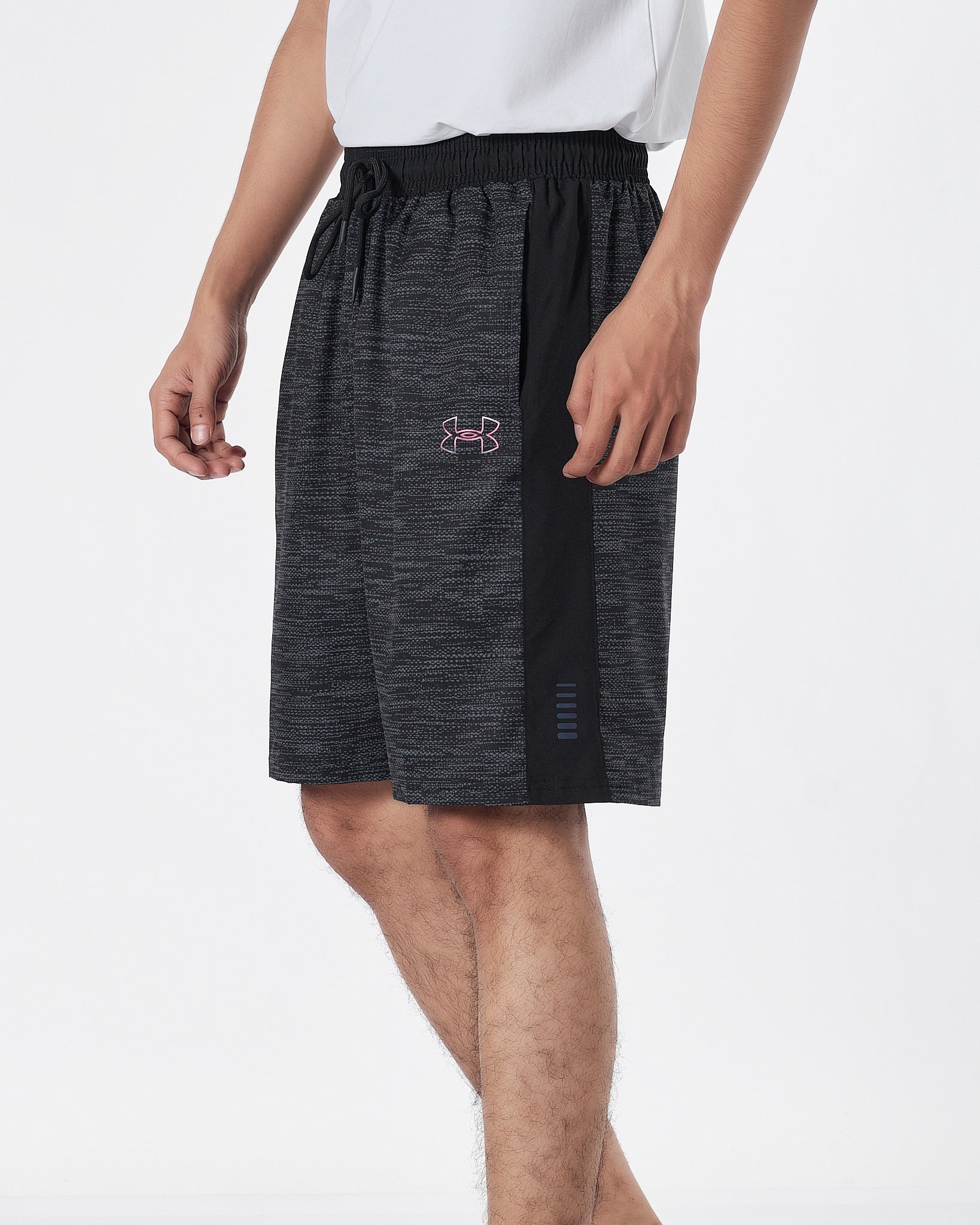 UA Left Logo Printed Men Dark Grey Track Shorts 12.90